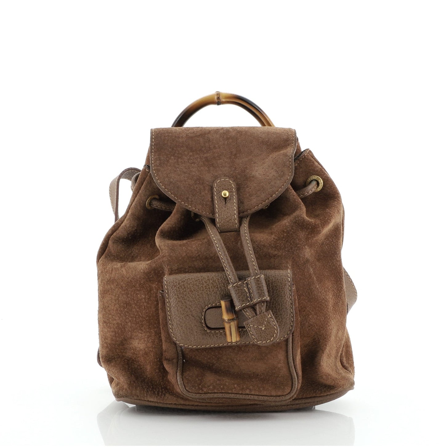 Vintage Bamboo Backpack Suede Mini