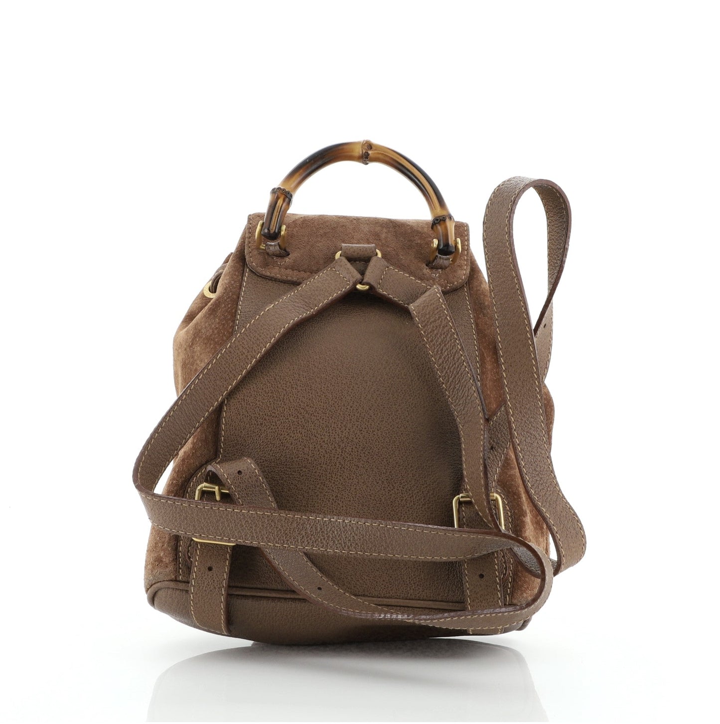 Vintage Bamboo Backpack Suede Mini