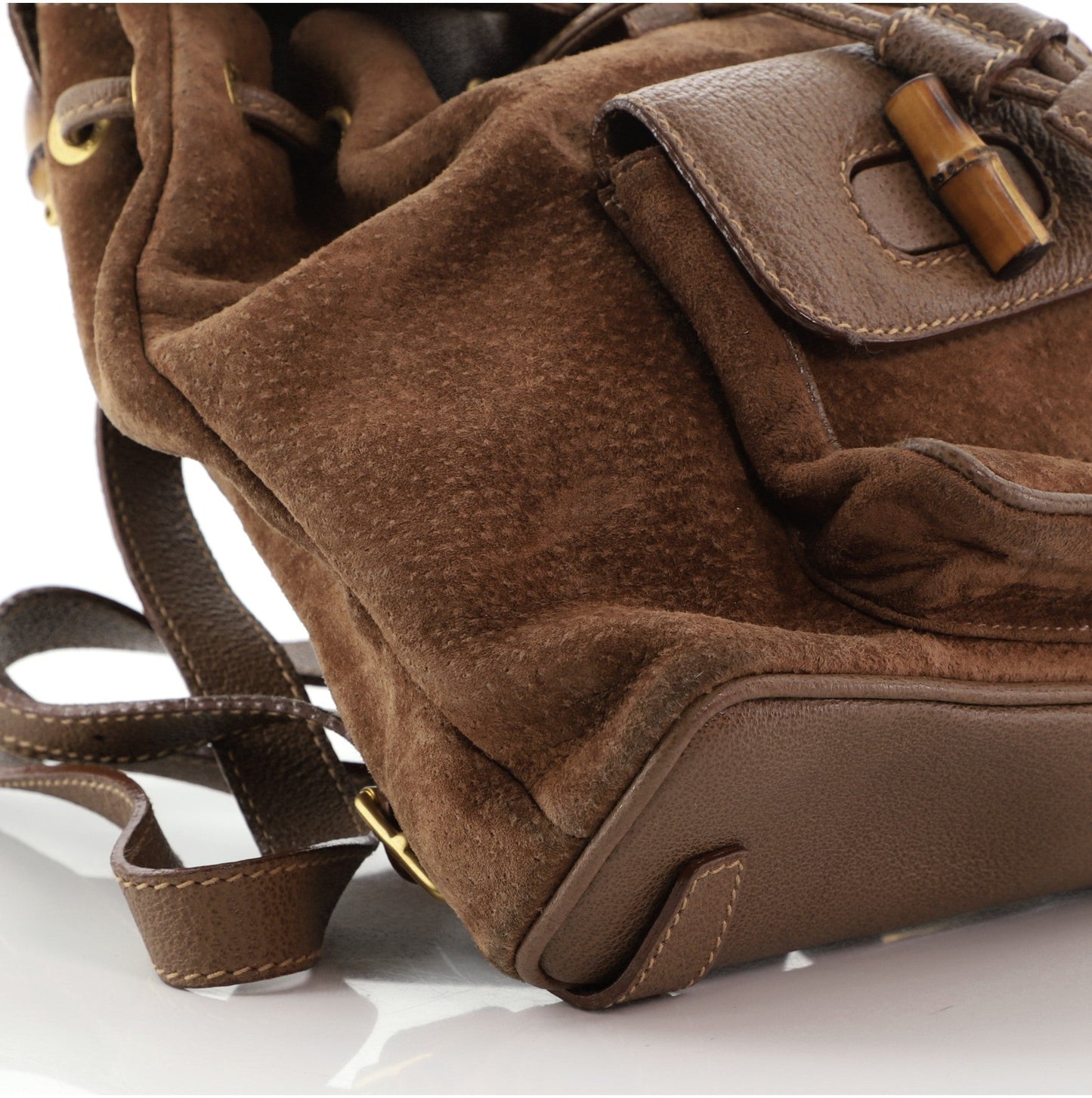 Vintage Bamboo Backpack Suede Mini