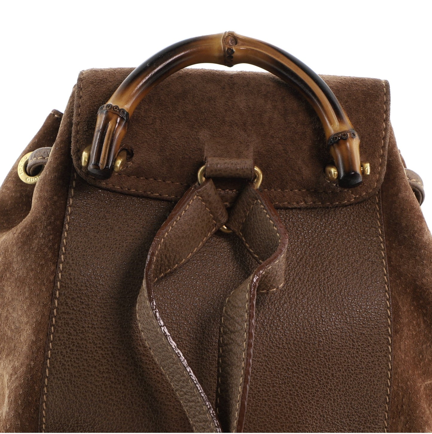 Vintage Bamboo Backpack Suede Mini