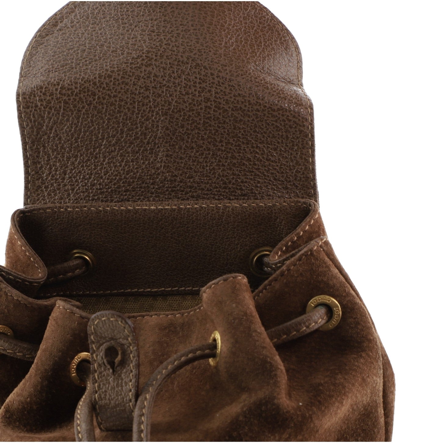 Vintage Bamboo Backpack Suede Mini