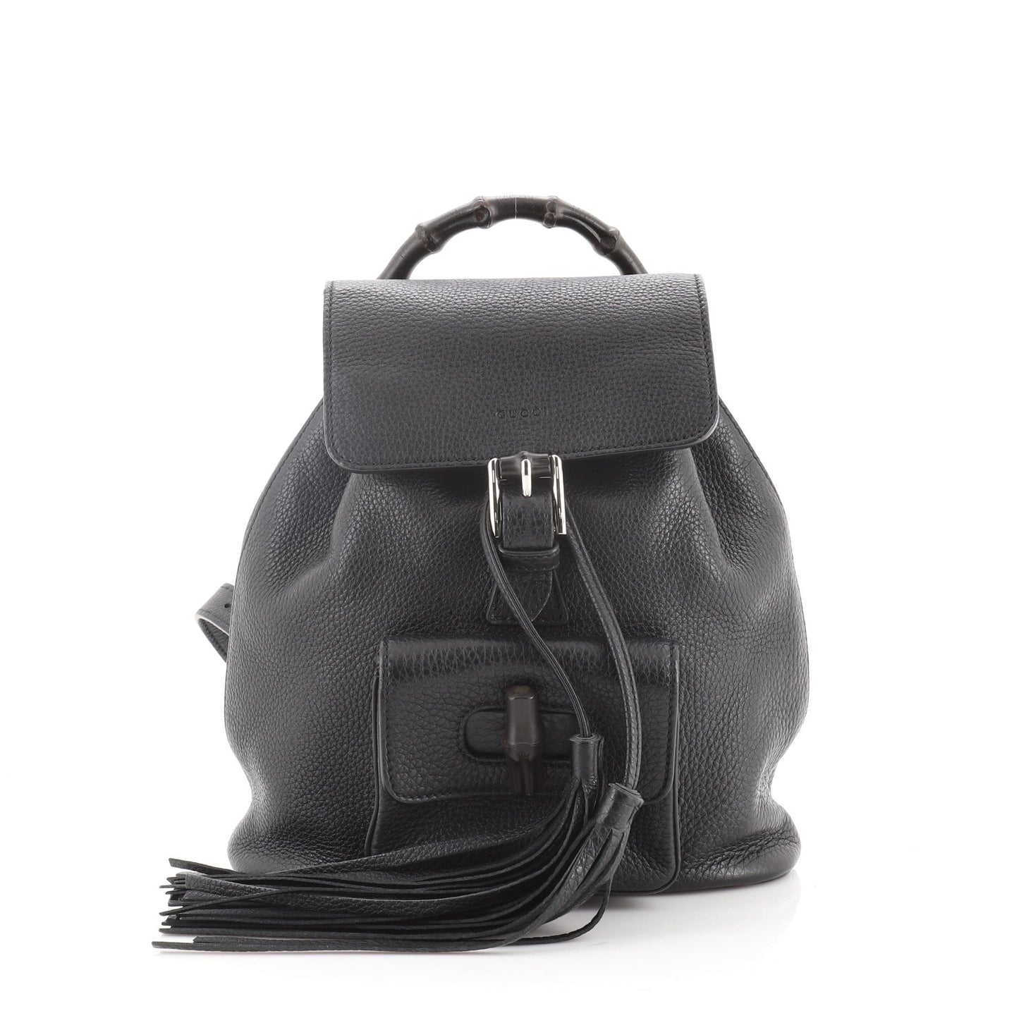 Bamboo Tassel Backpack Leather Mini