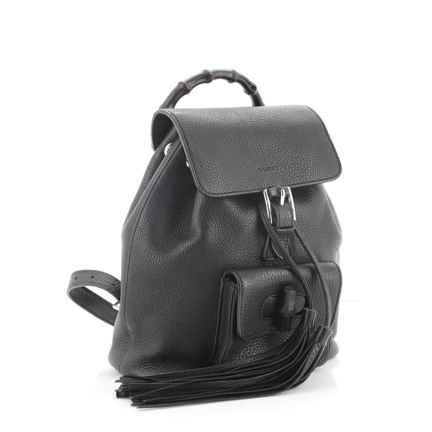 Bamboo Tassel Backpack Leather Mini