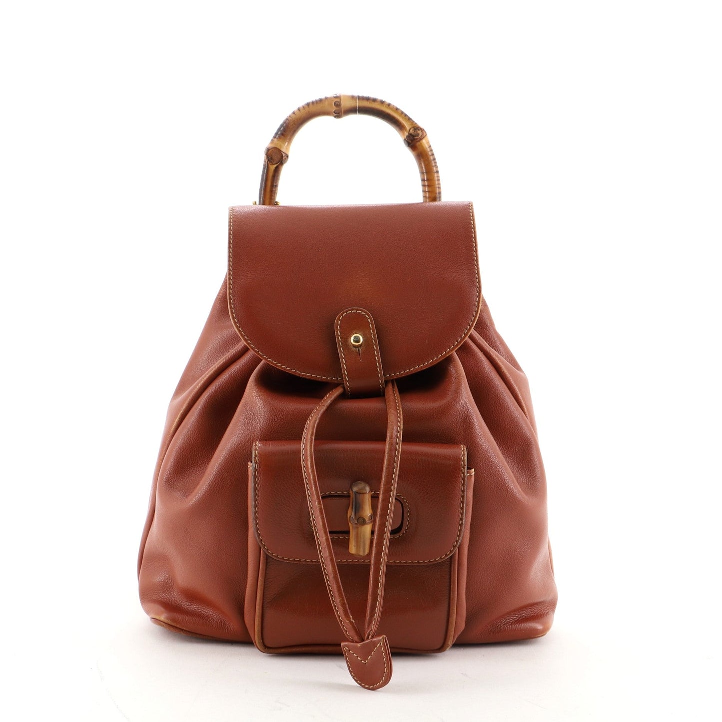 Vintage Bamboo Backpack Leather Mini