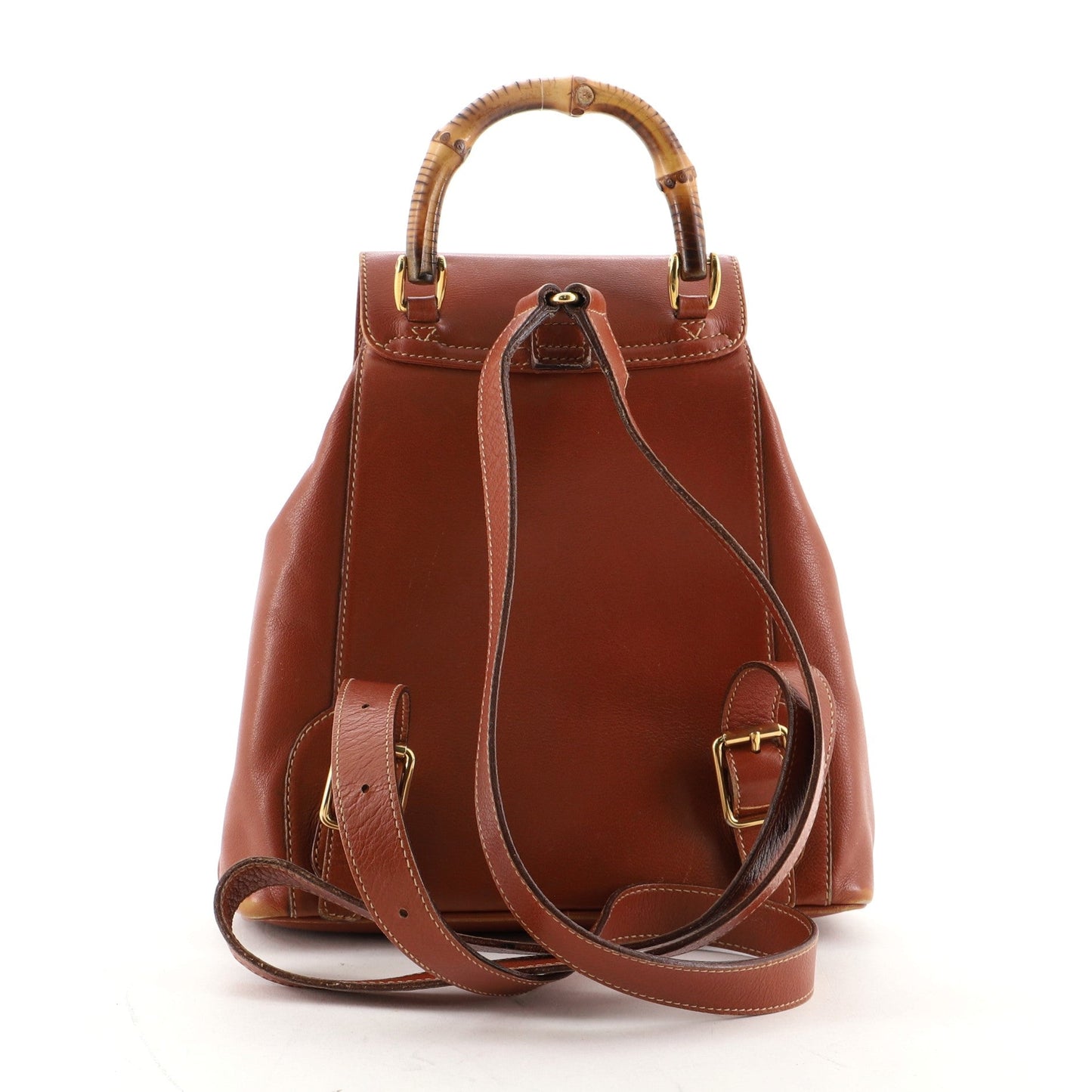 Vintage Bamboo Backpack Leather Mini