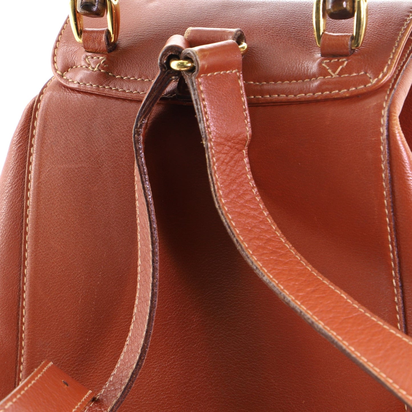 Vintage Bamboo Backpack Leather Mini