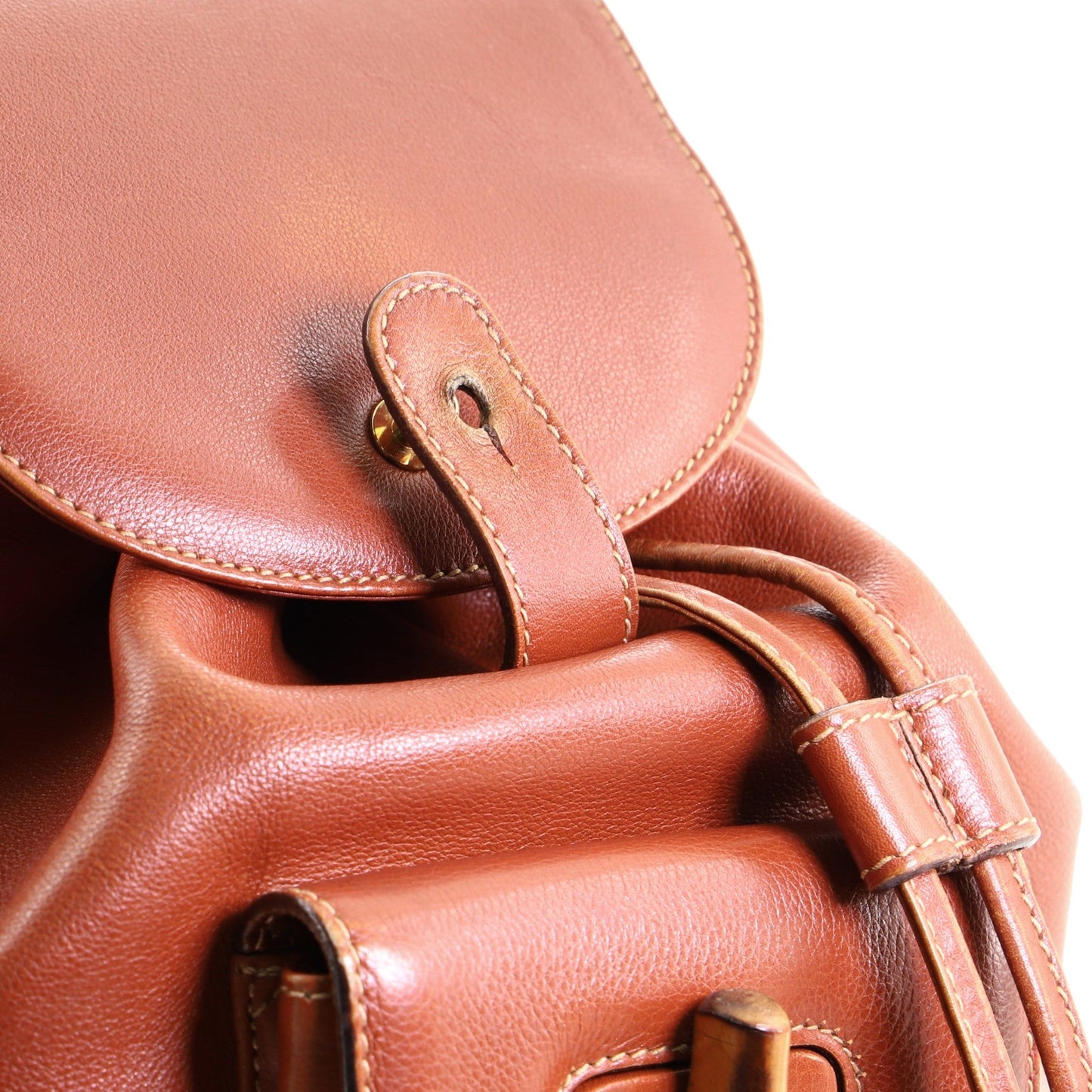 Vintage Bamboo Backpack Leather Mini