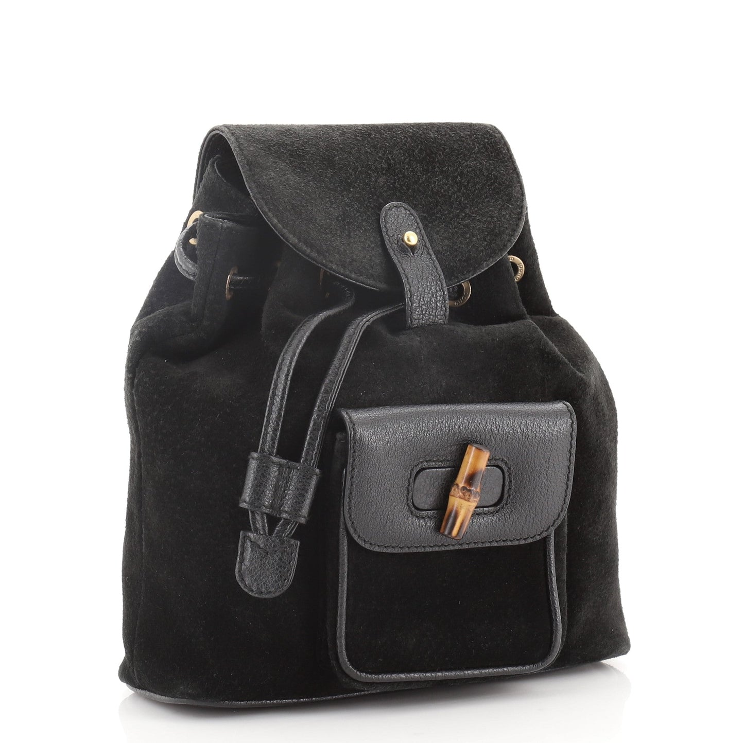 Vintage Bamboo Backpack Suede Mini