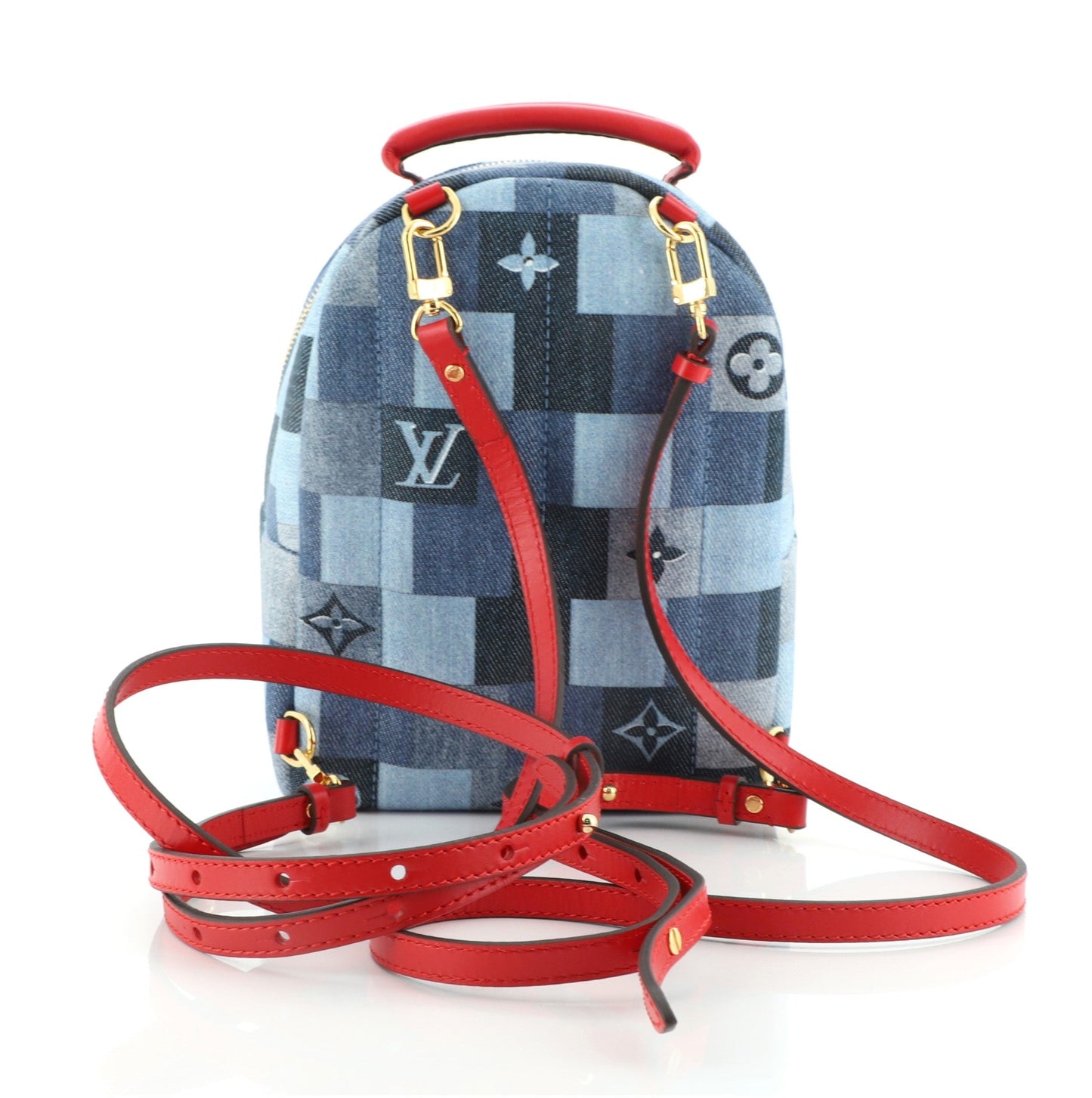 Palm Springs Backpack Damier and Monogram Patchwork Denim Mini
