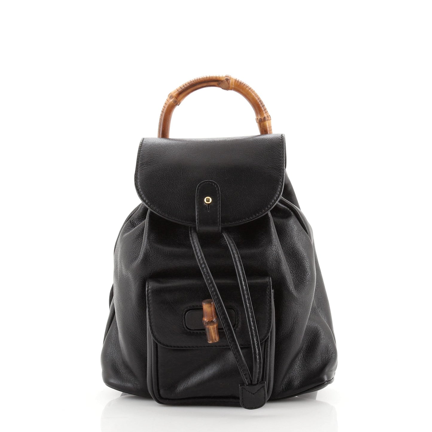 Vintage Bamboo Backpack Leather Mini