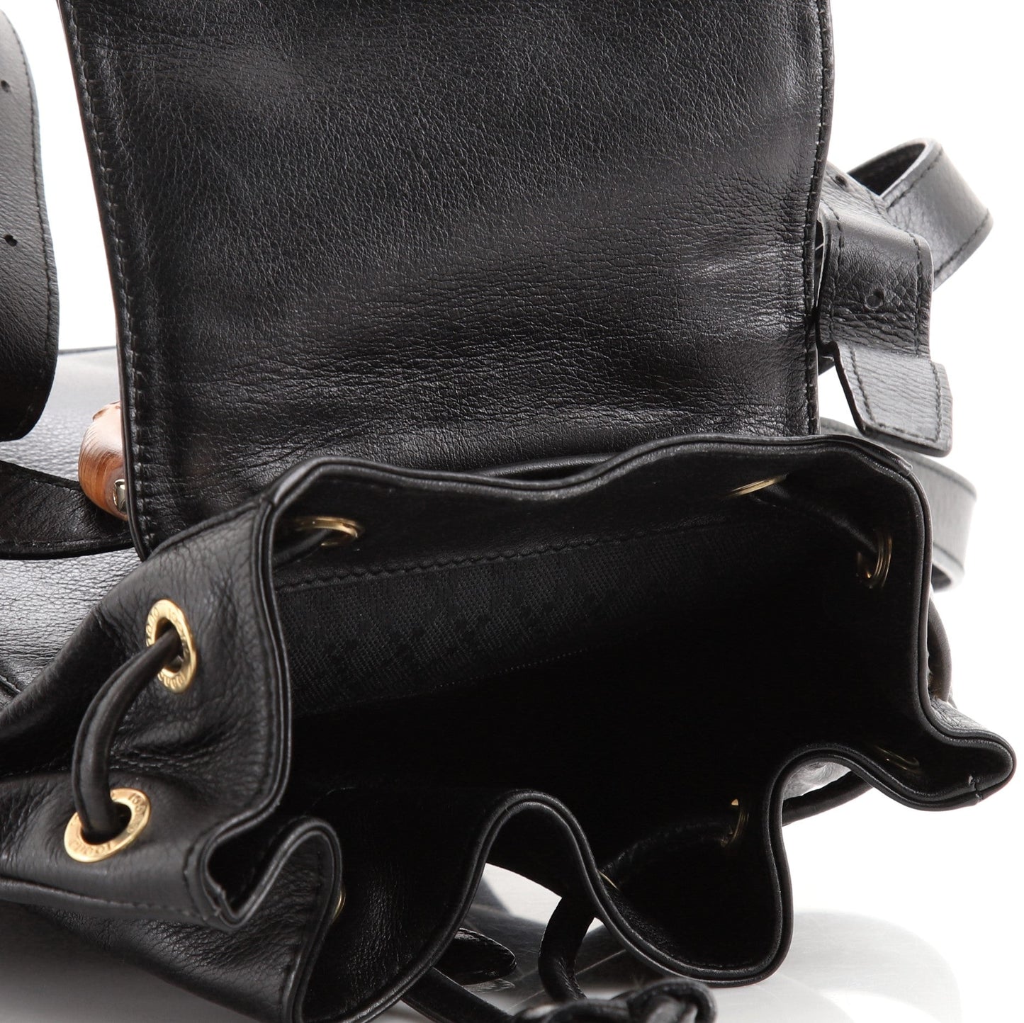 Vintage Bamboo Backpack Leather Mini