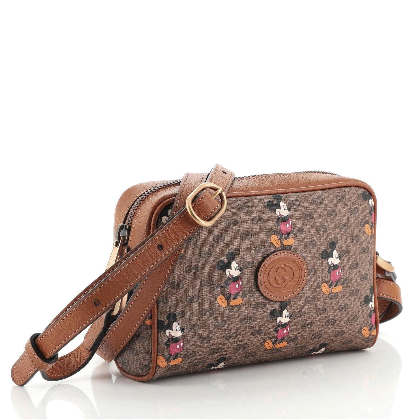 Disney Mickey Mouse Round Backpack Printed Mini GG Coated Canvas Mini