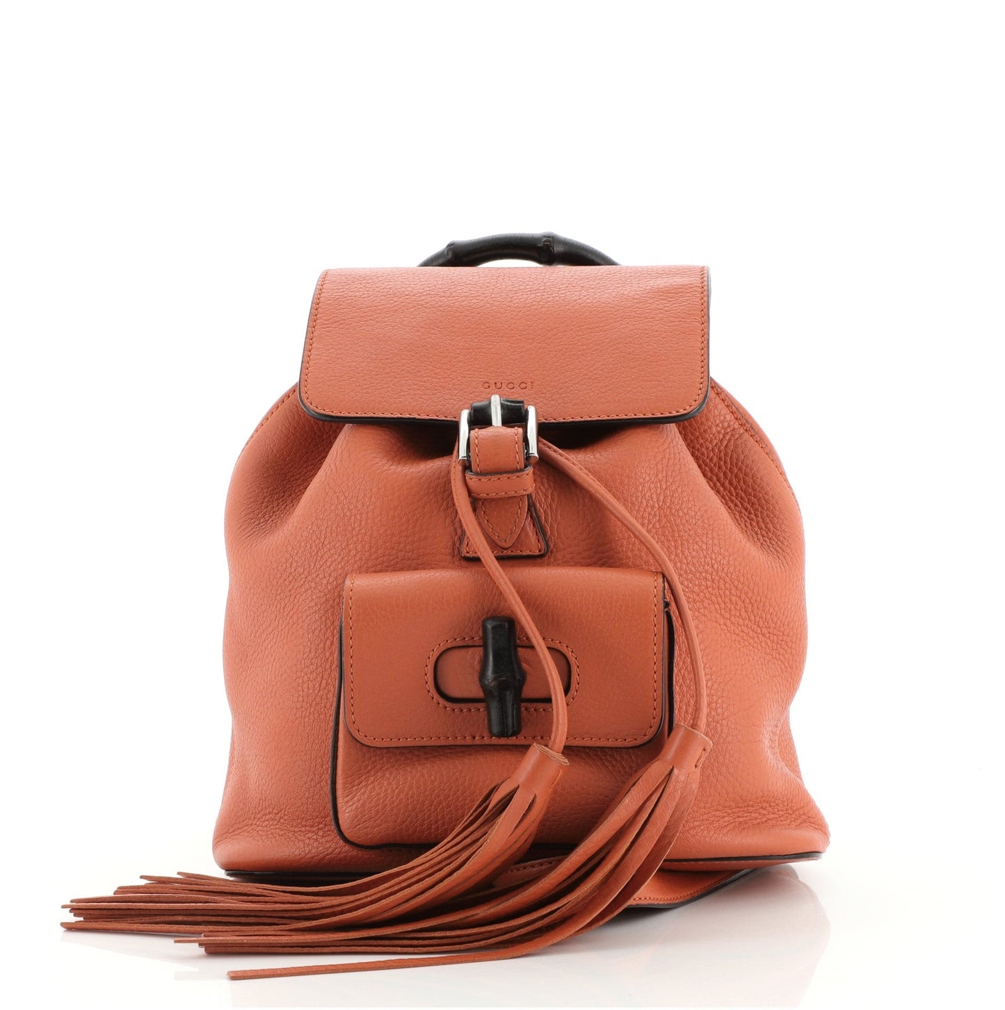 Bamboo Tassel Backpack Leather Mini
