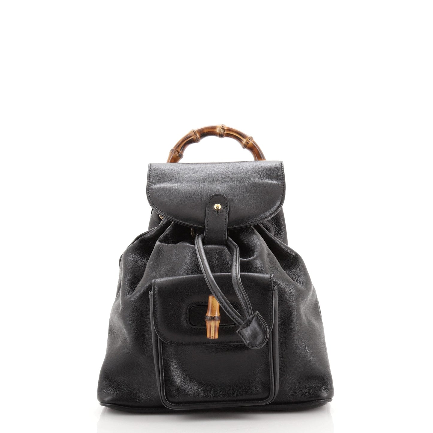 Vintage Bamboo Backpack Leather Mini