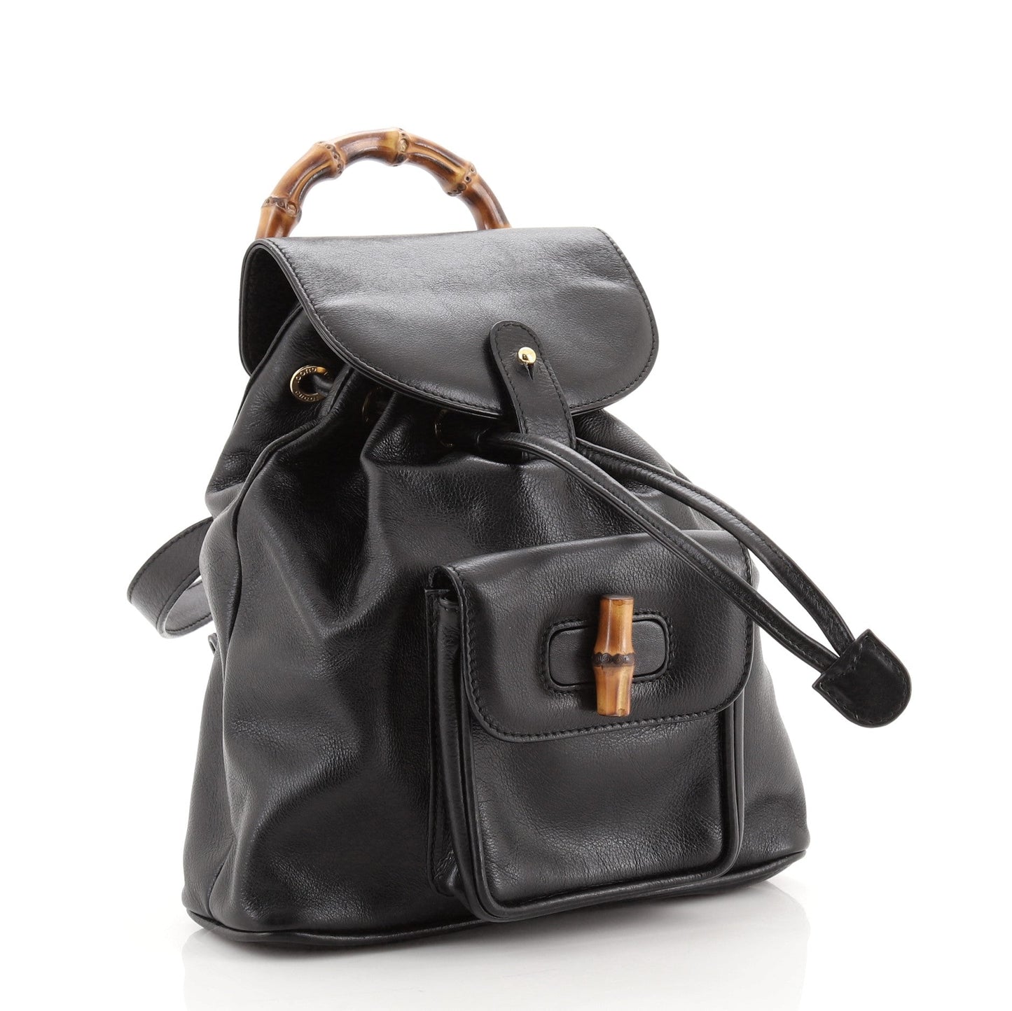 Vintage Bamboo Backpack Leather Mini