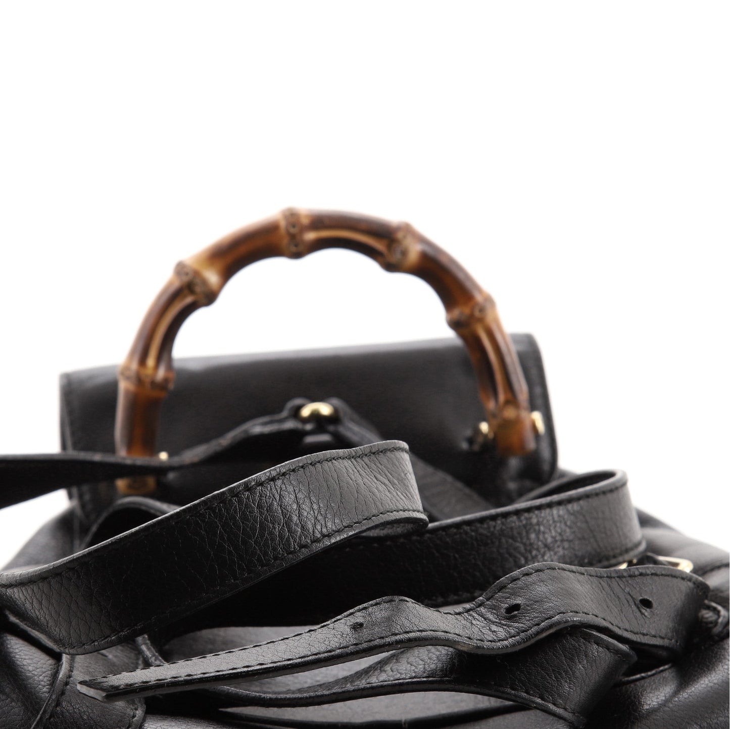 Vintage Bamboo Backpack Leather Mini