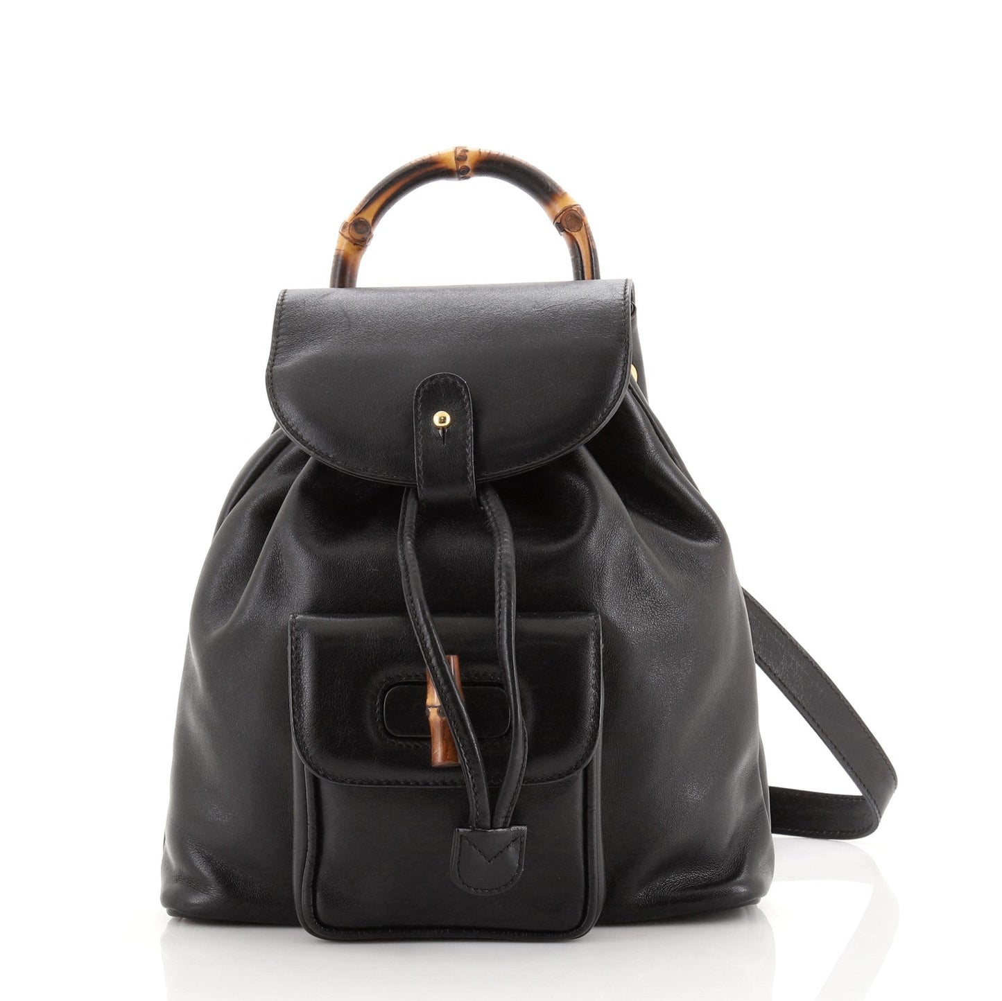 Vintage Bamboo Backpack Leather Mini