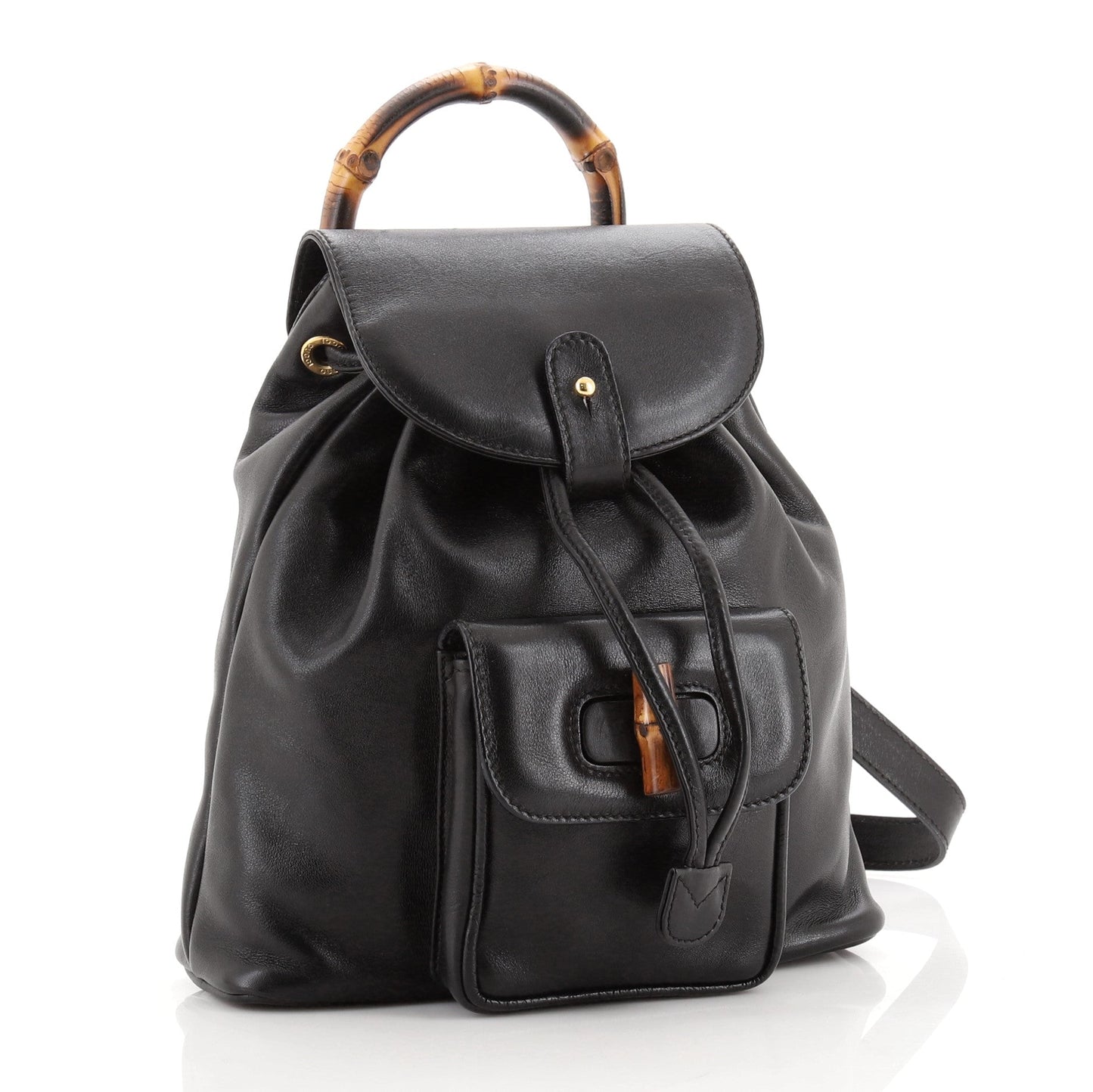 Vintage Bamboo Backpack Leather Mini