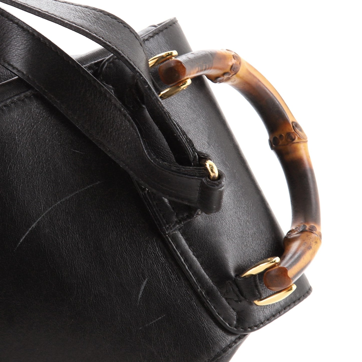 Vintage Bamboo Backpack Leather Mini
