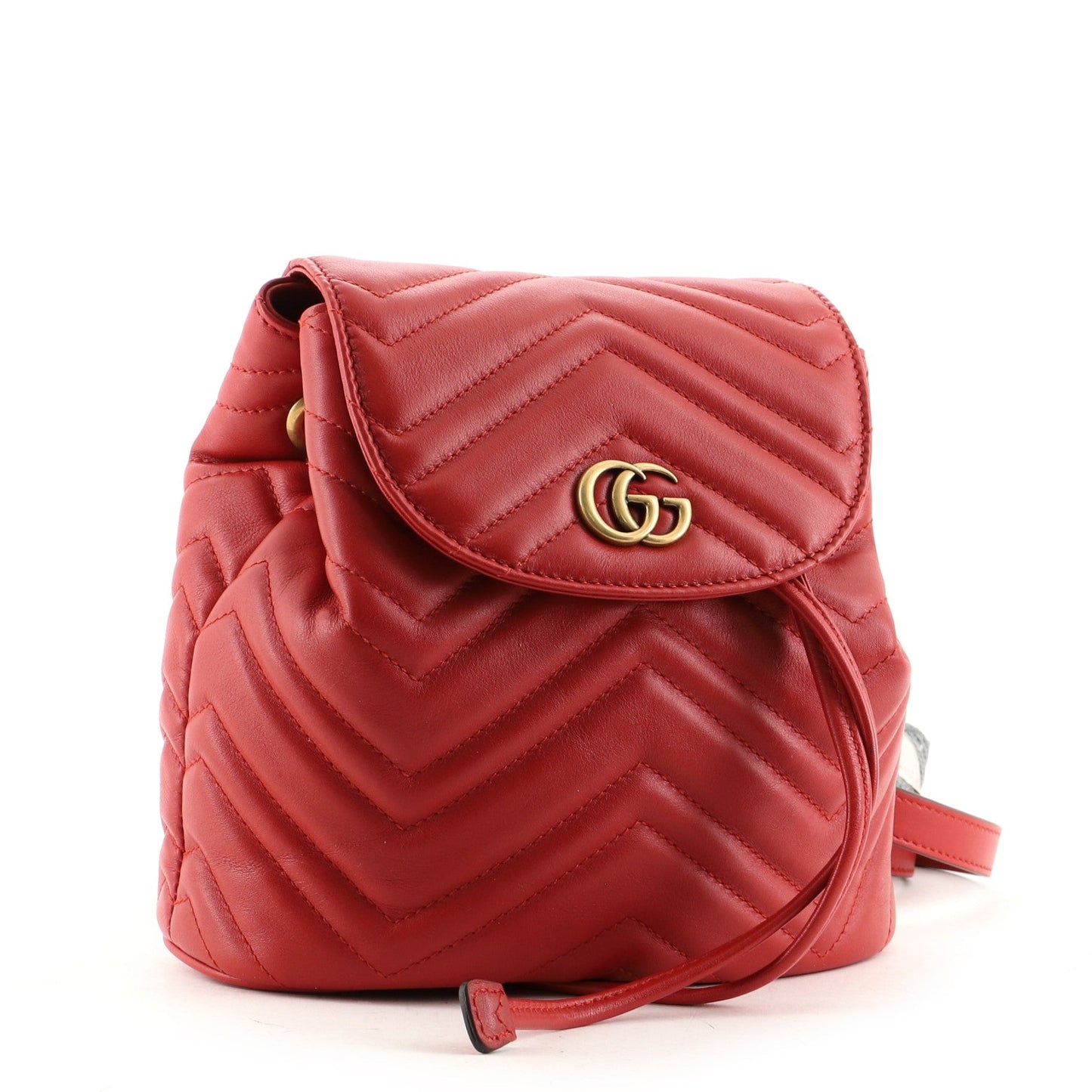 GG Marmont Drawstring Backpack Matelasse Leather Mini