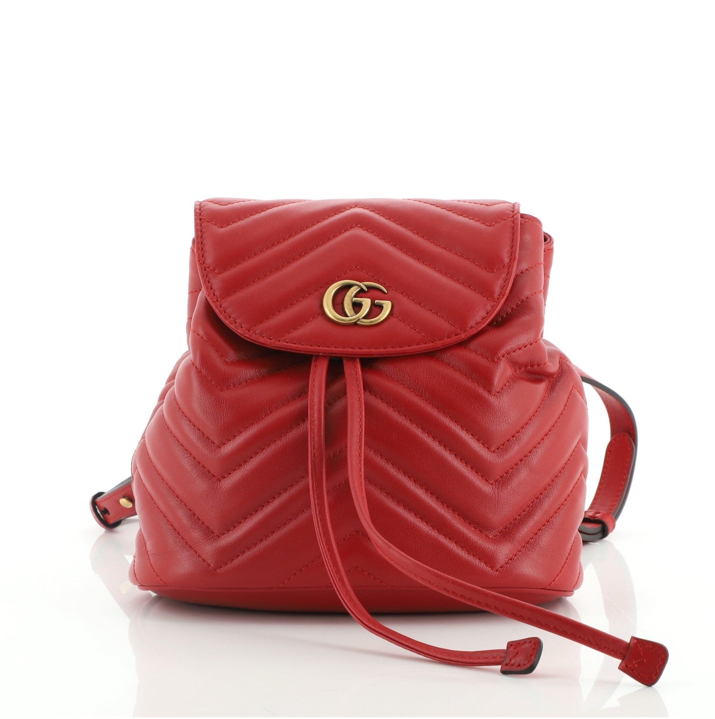 GG Marmont Drawstring Backpack Matelasse Leather Mini