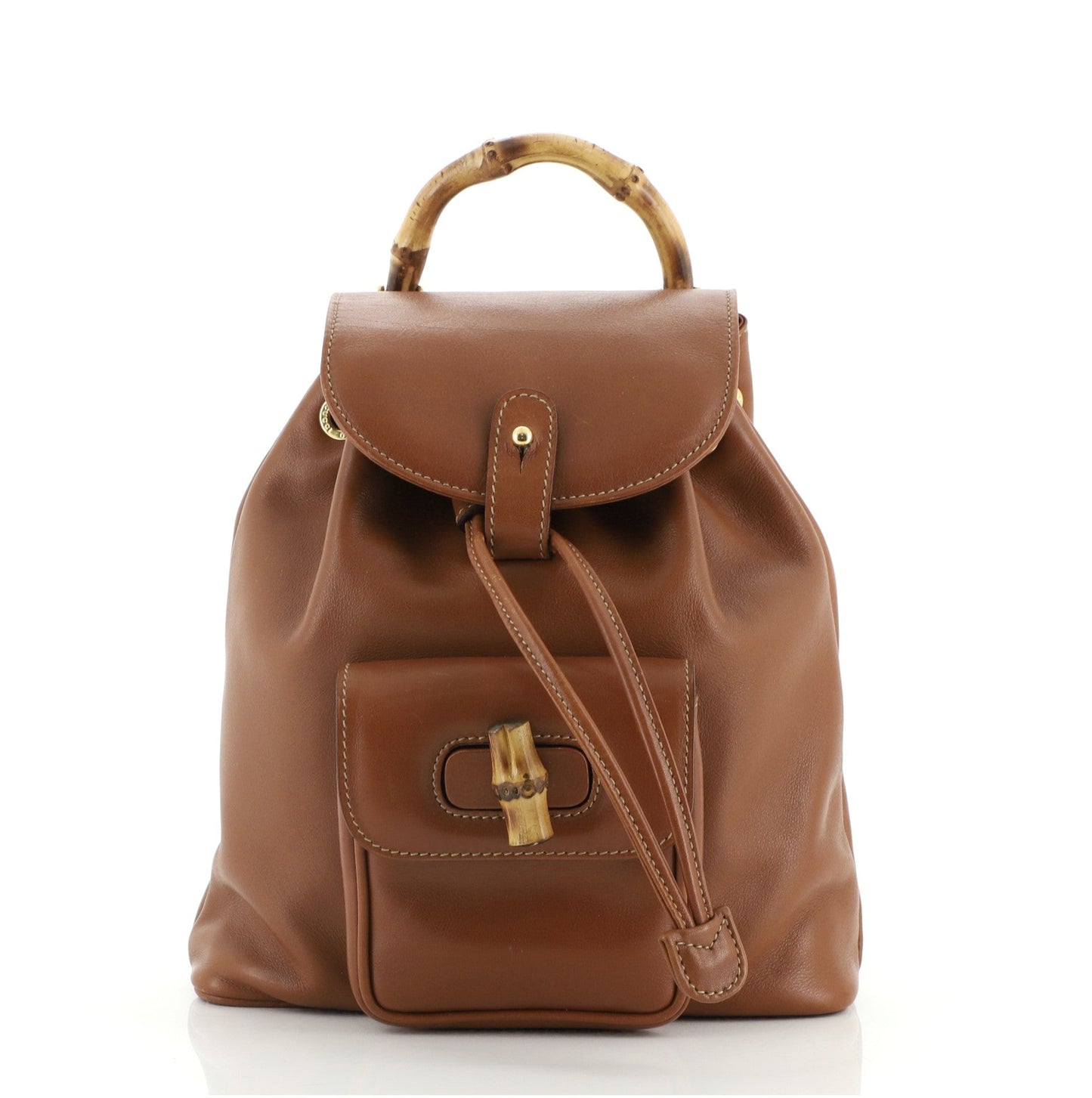 Vintage Bamboo Backpack Leather Mini