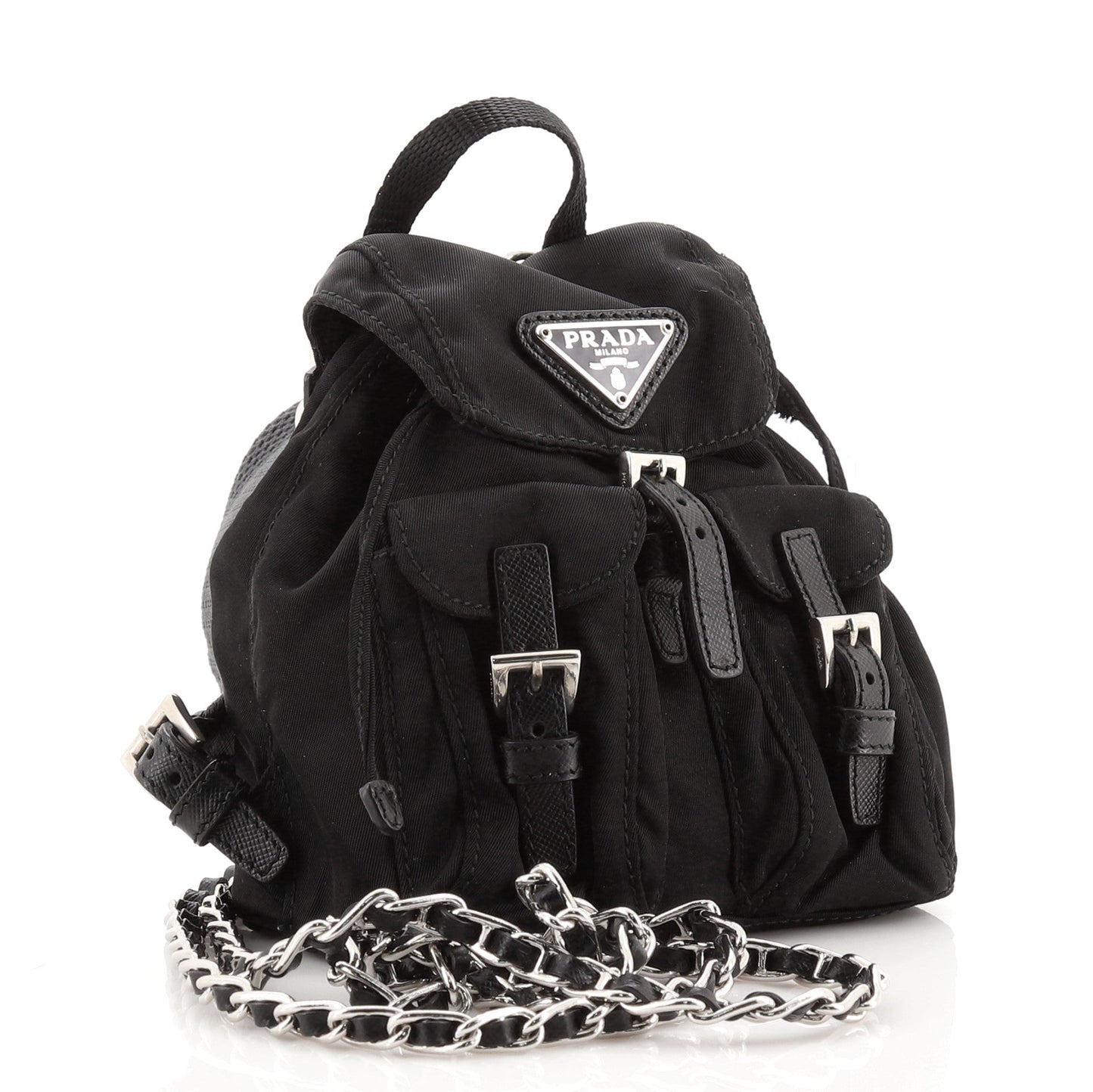 Convertible Chain Backpack Tessuto Mini
