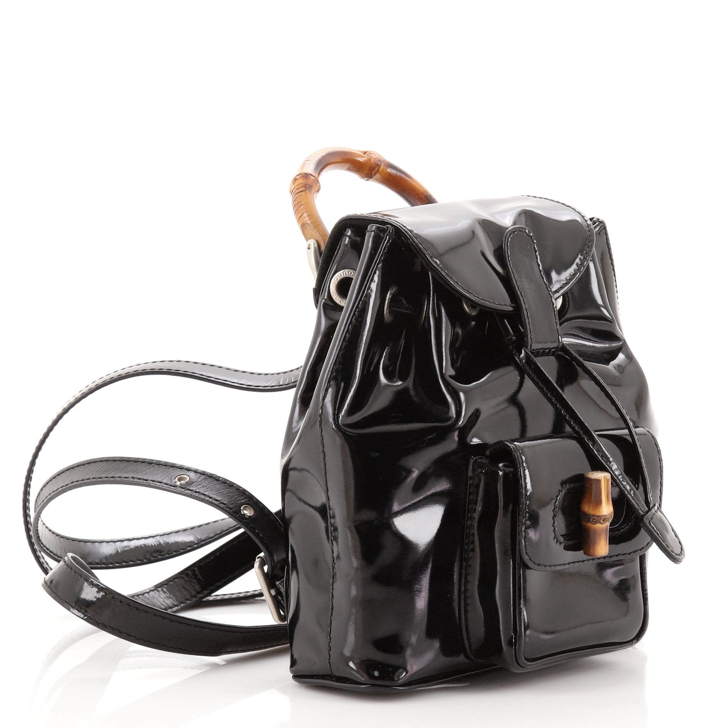 Vintage Bamboo Backpack Patent Super Mini