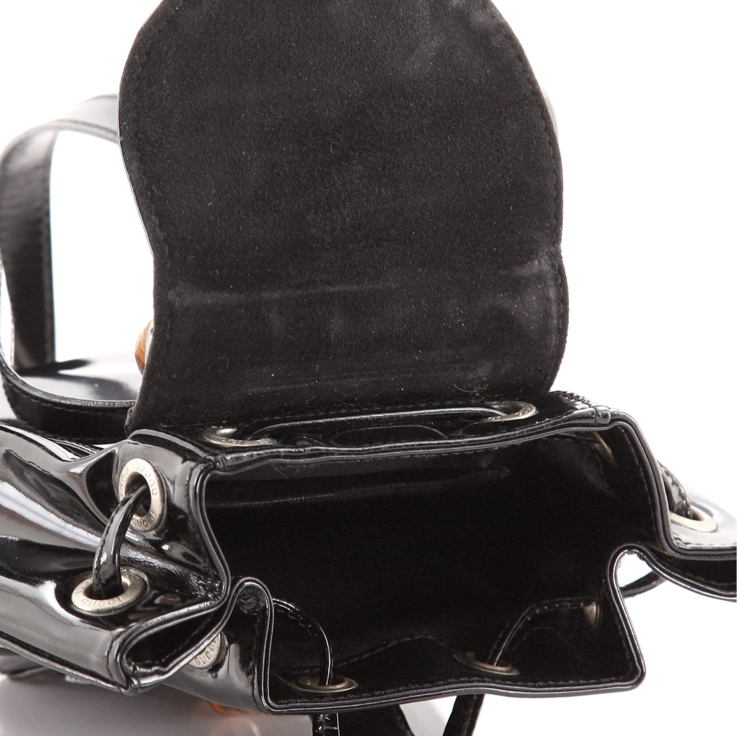 Vintage Bamboo Backpack Patent Super Mini