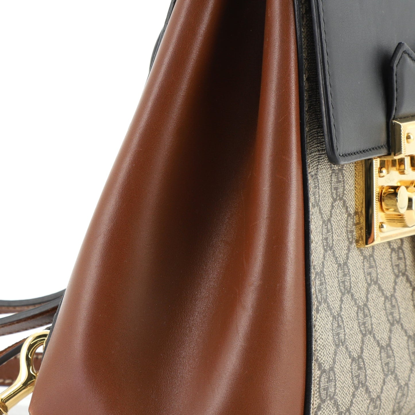 Padlock Backpack GG Coated Canvas and Leather Mini
