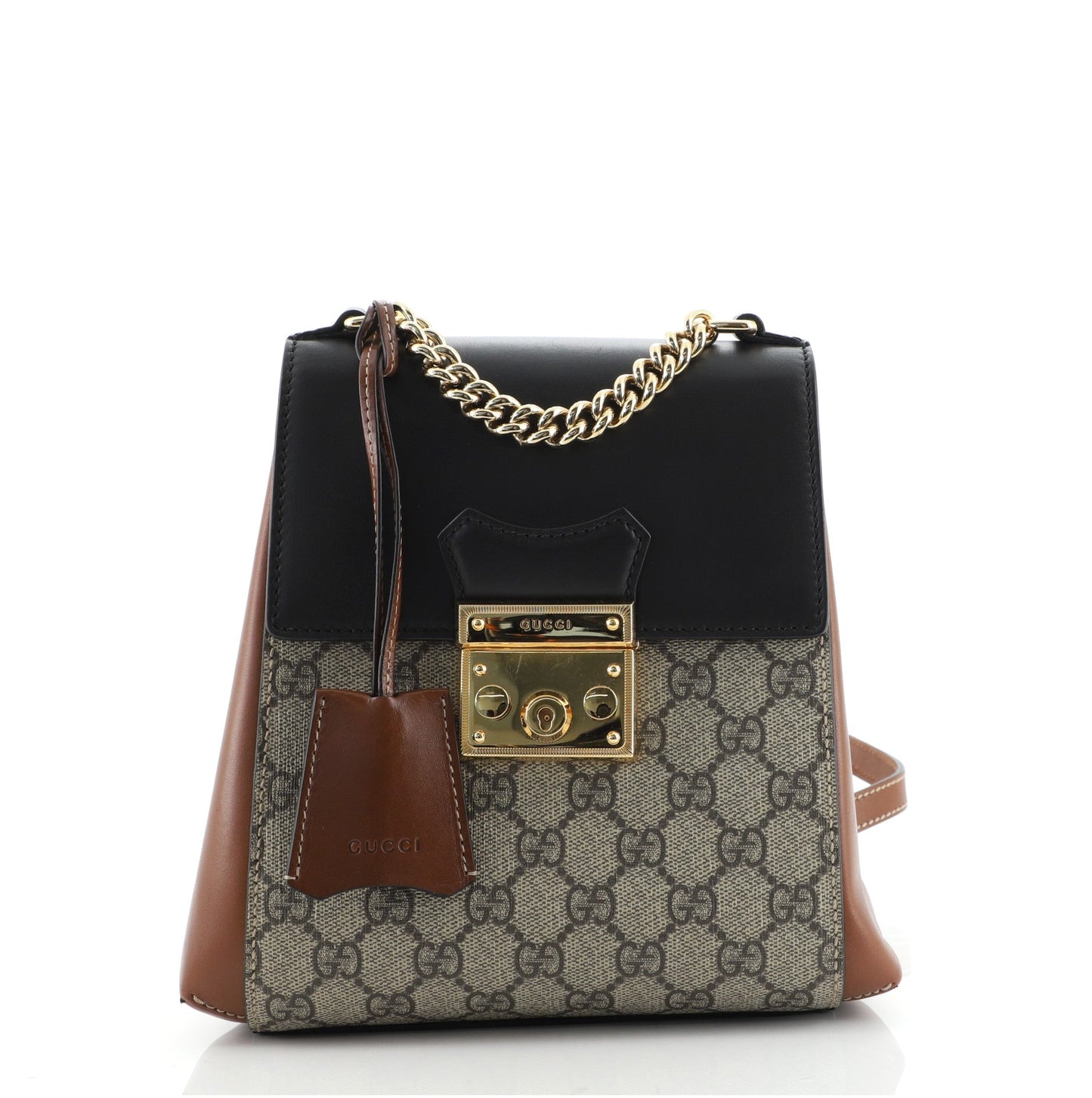 Padlock Backpack GG Coated Canvas and Leather Mini