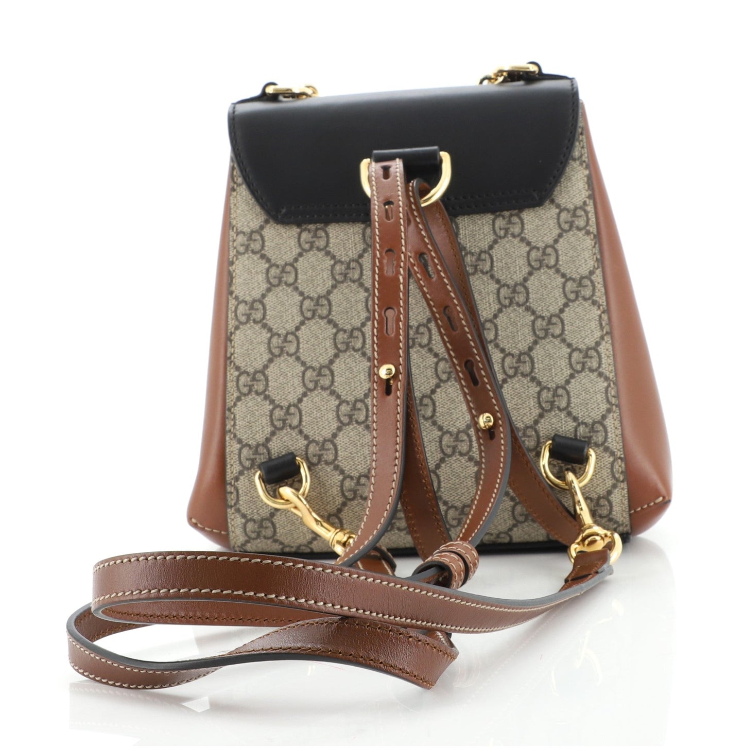 Padlock Backpack GG Coated Canvas and Leather Mini