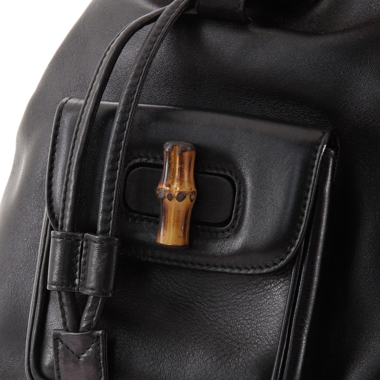 Vintage Bamboo Backpack Leather Mini
