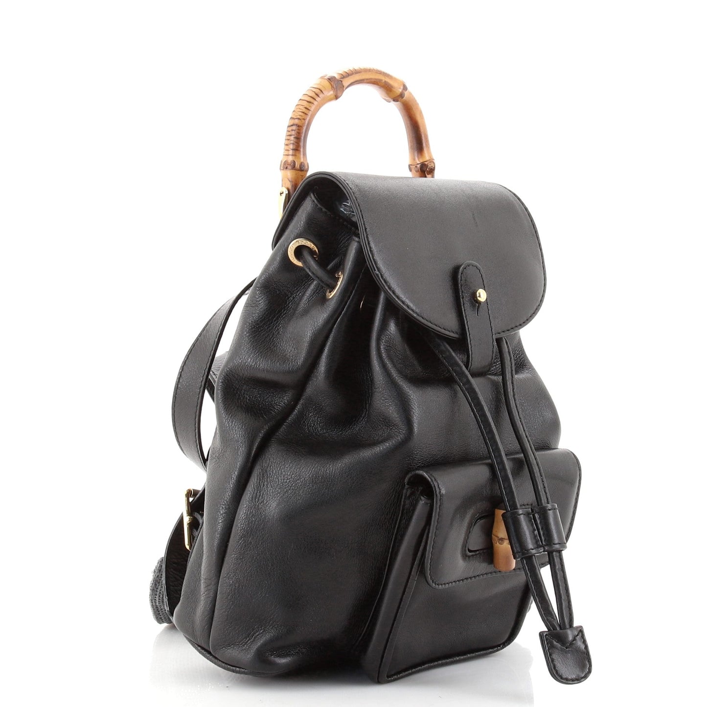 Vintage Bamboo Backpack Leather Mini