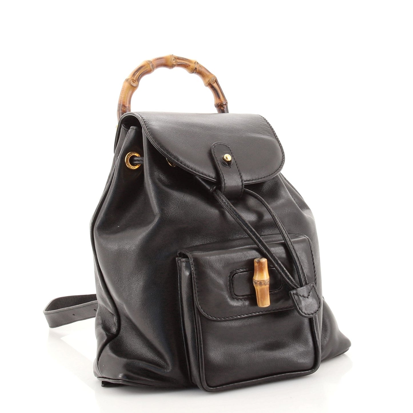 Vintage Bamboo Backpack Leather Mini