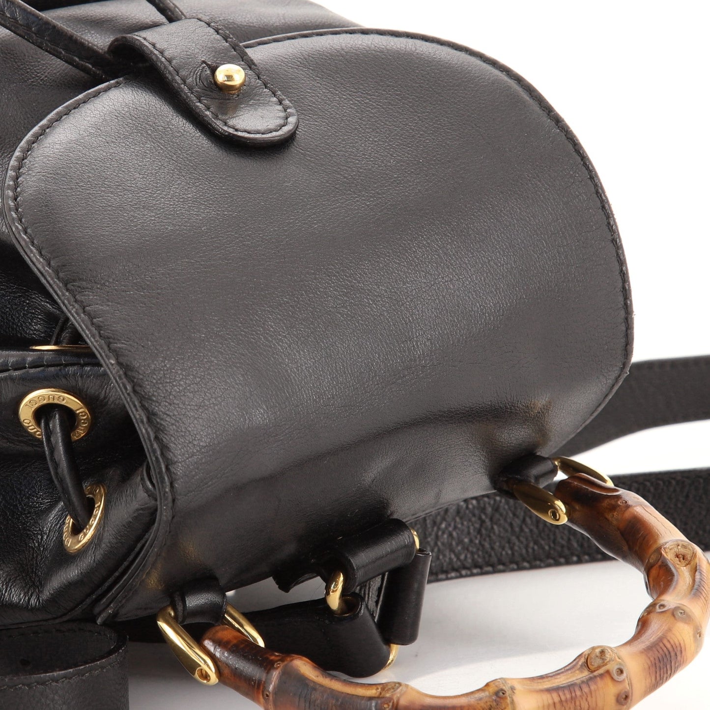 Vintage Bamboo Backpack Leather Mini