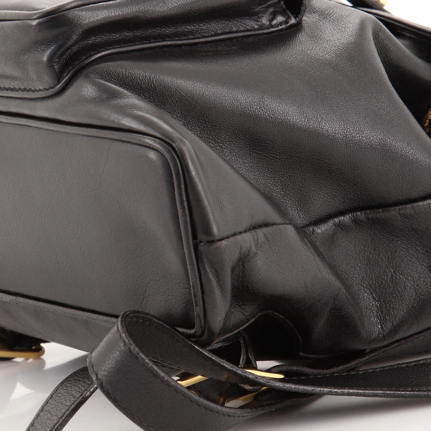 Vintage Bamboo Backpack Leather Mini