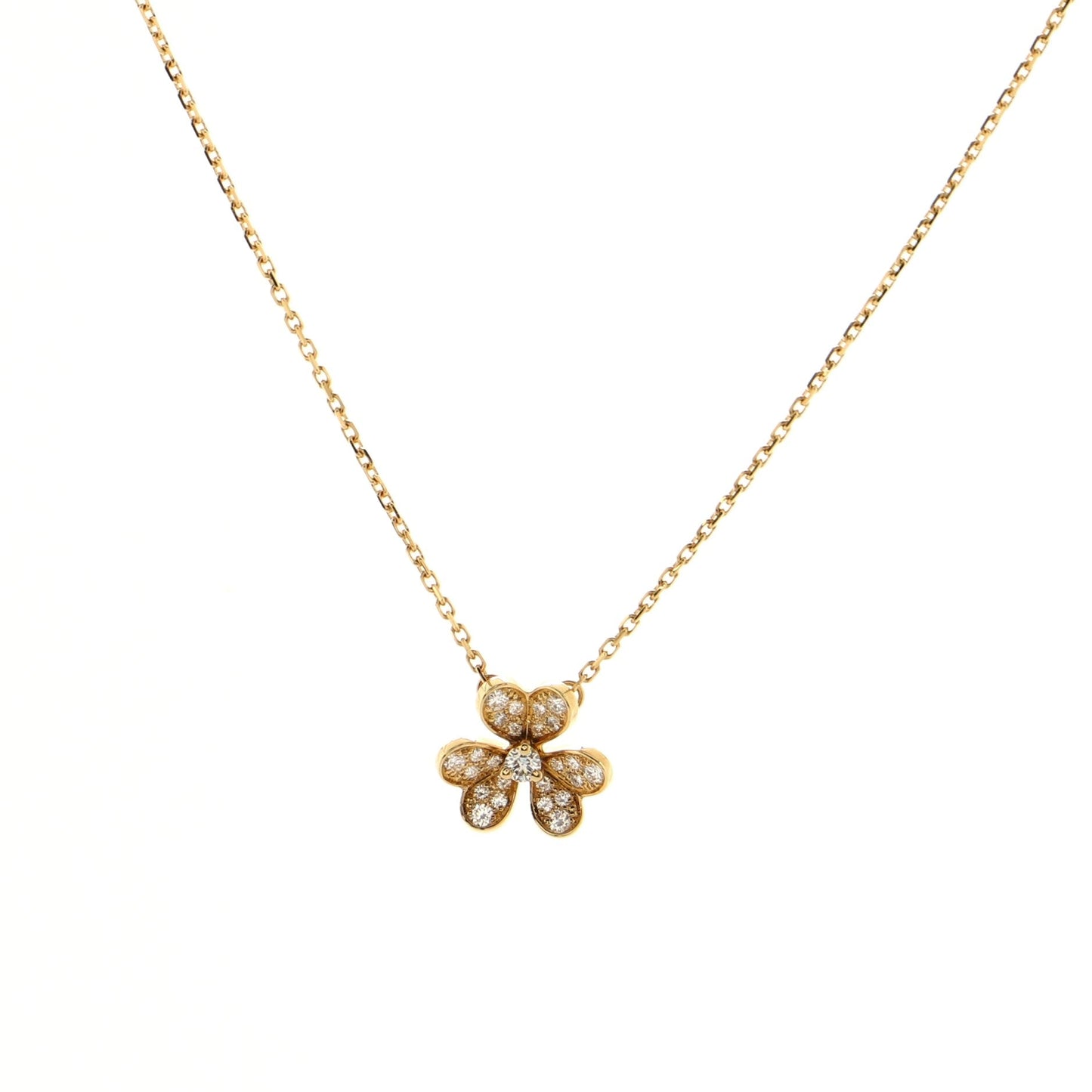 Frivole Pendant Necklace 18K Yellow Gold with Pave Diamonds Mini