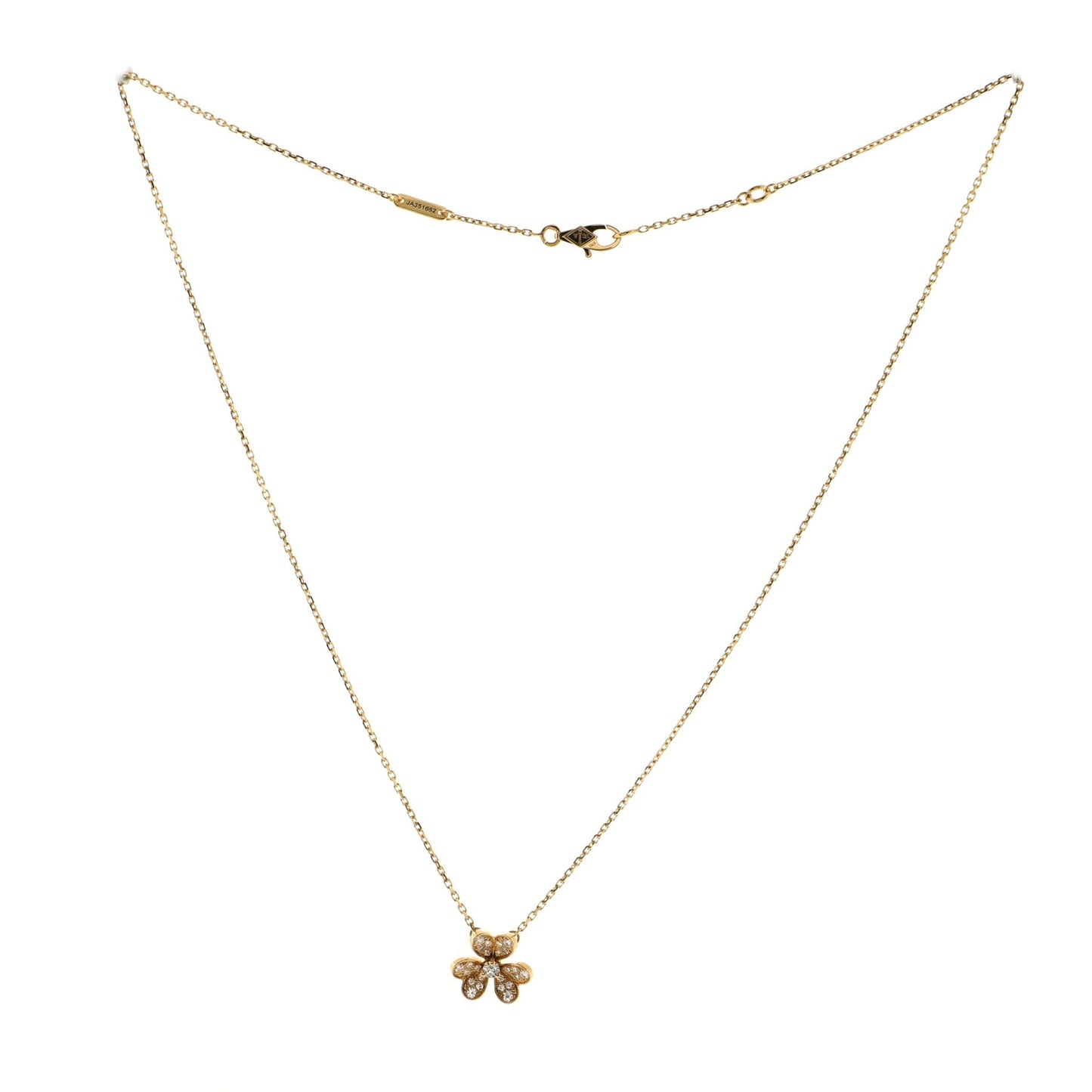 Frivole Pendant Necklace 18K Yellow Gold with Pave Diamonds Mini