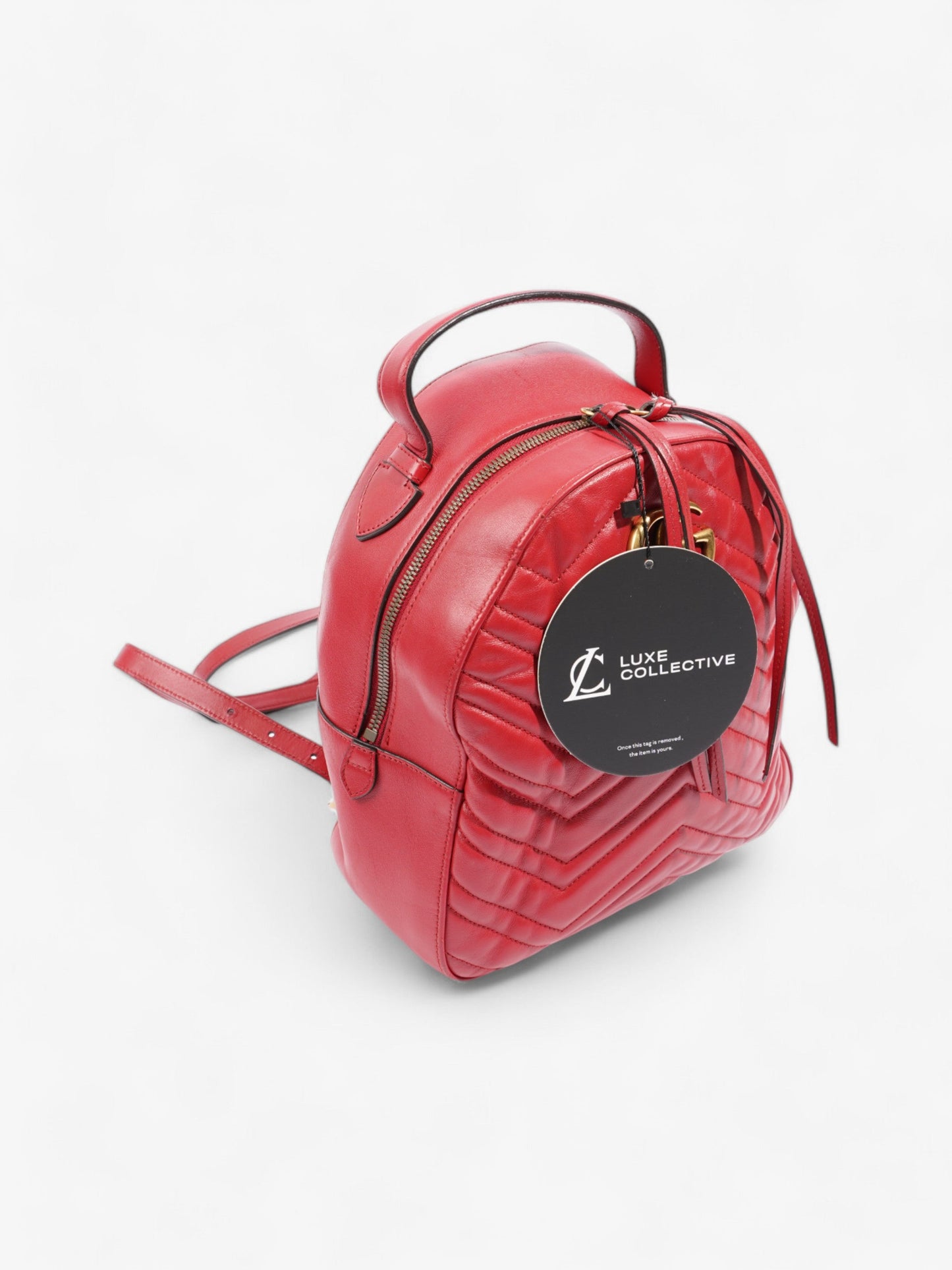 Gucci Marmont Backpack Red Matelasse Leather