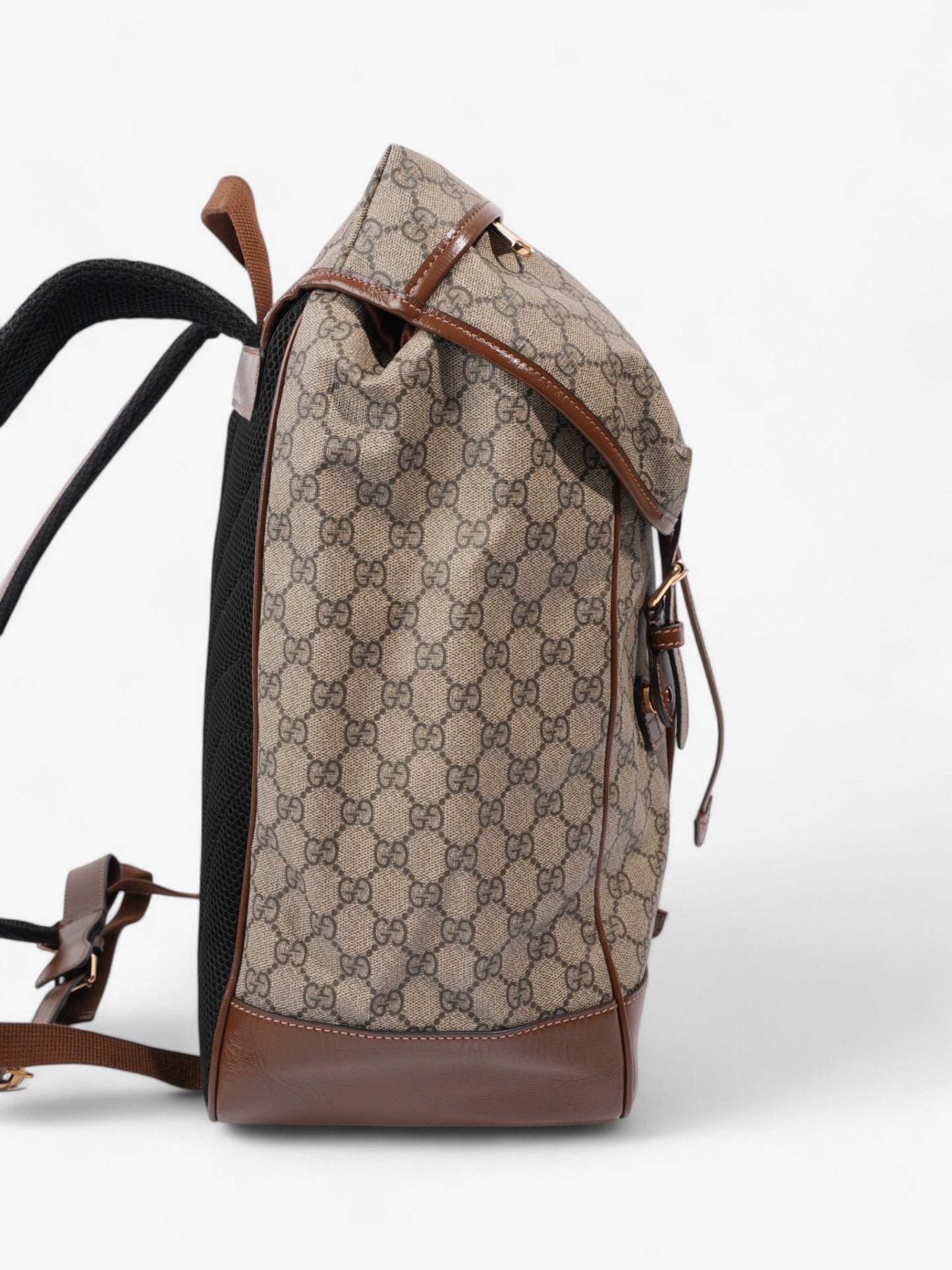 Gucci Backpack with Interlocking G GG Supreme / Brown Coated Canvas