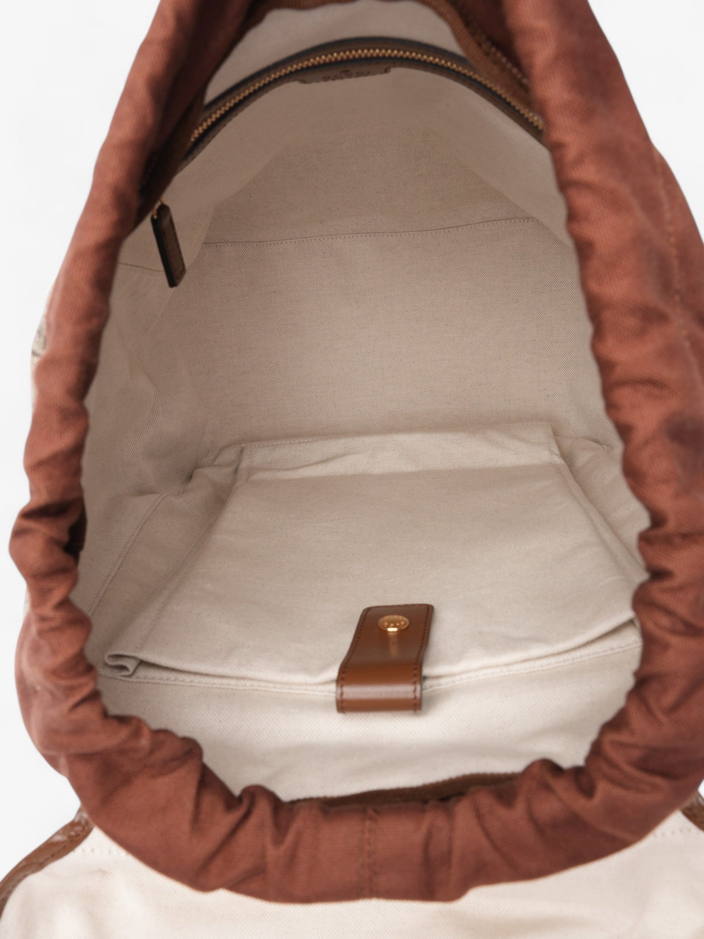 Gucci Backpack with Interlocking G GG Supreme / Brown Coated Canvas