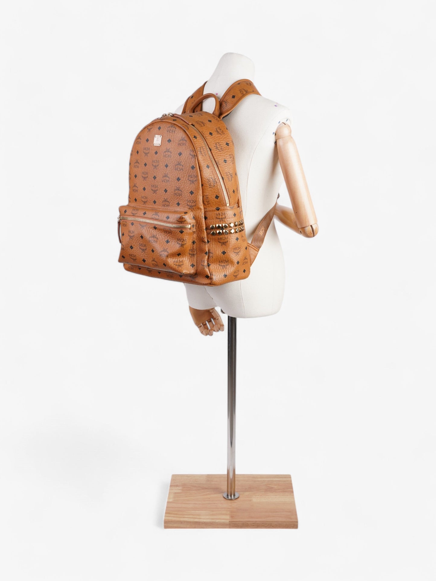 MCM Stark Backpack Cognac Leather Medium