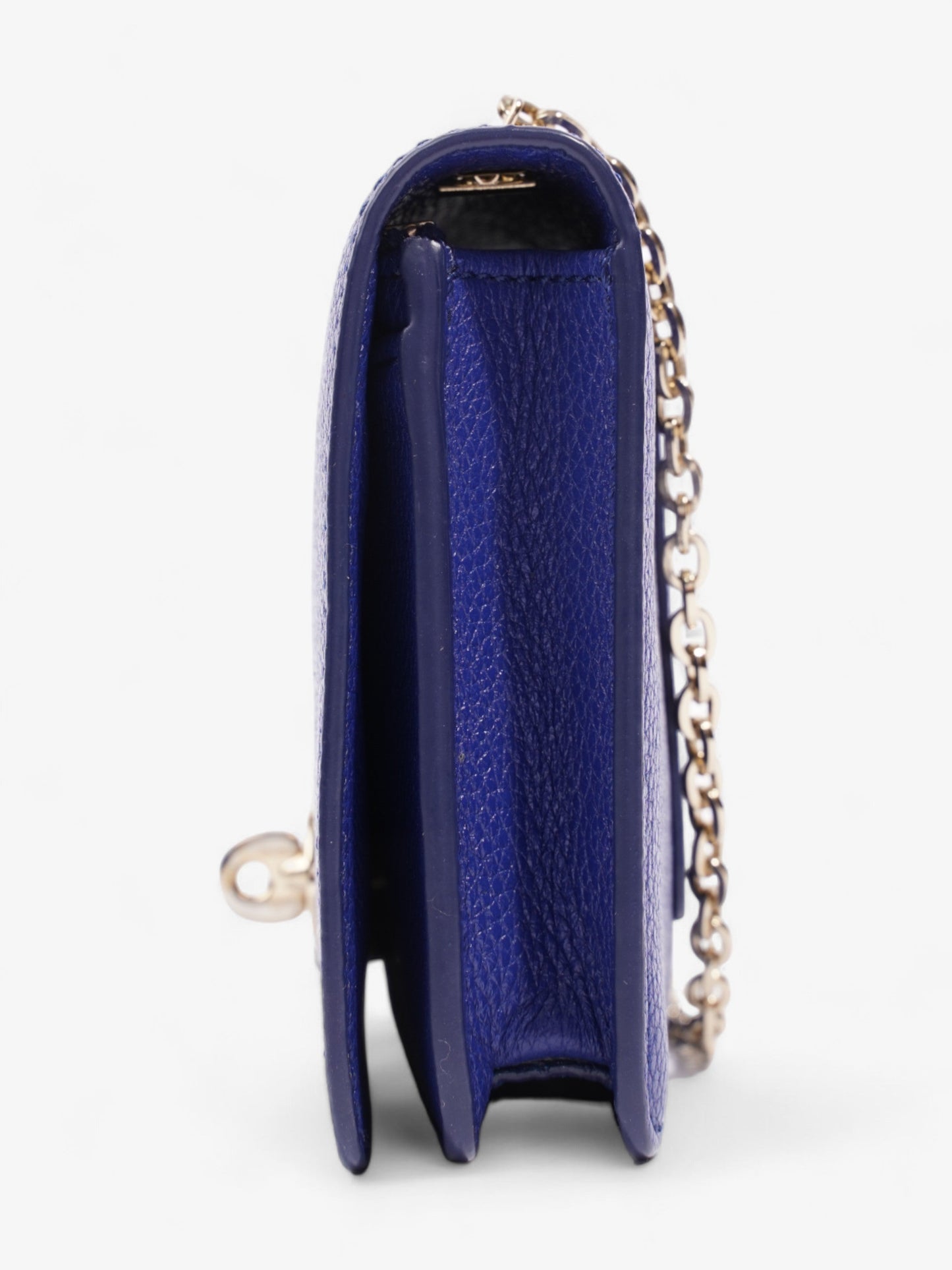 Mulberry Bayswater Clutch Wallet On Chain Blue Leather