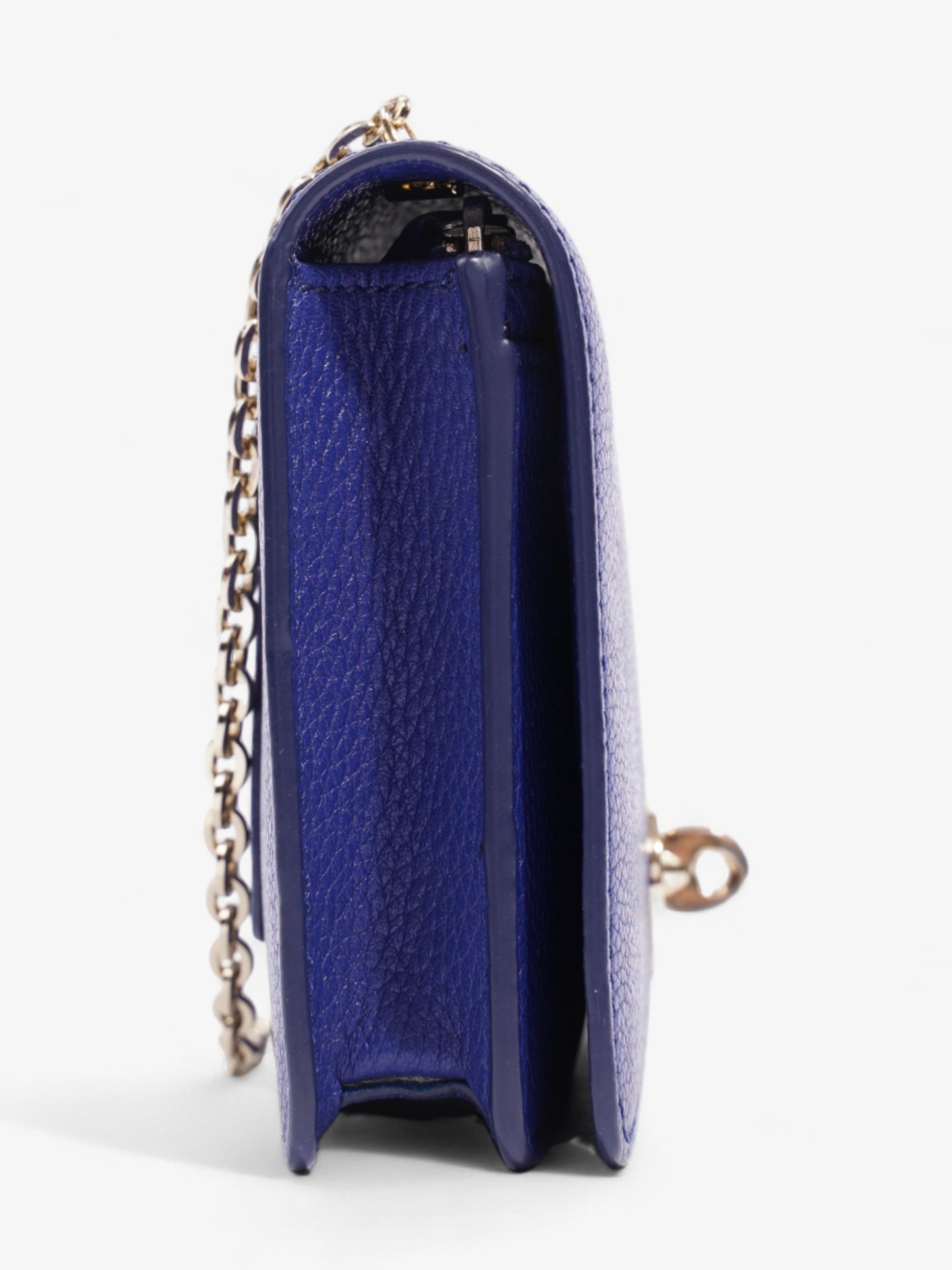 Mulberry Bayswater Clutch Wallet On Chain Blue Leather