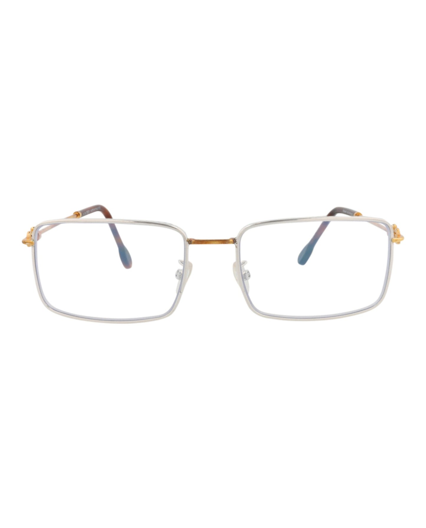 Fred Womens Square/Rectangle Gold Gold Transparent Fashion Designer Eyewear Gold Gold Transparent
