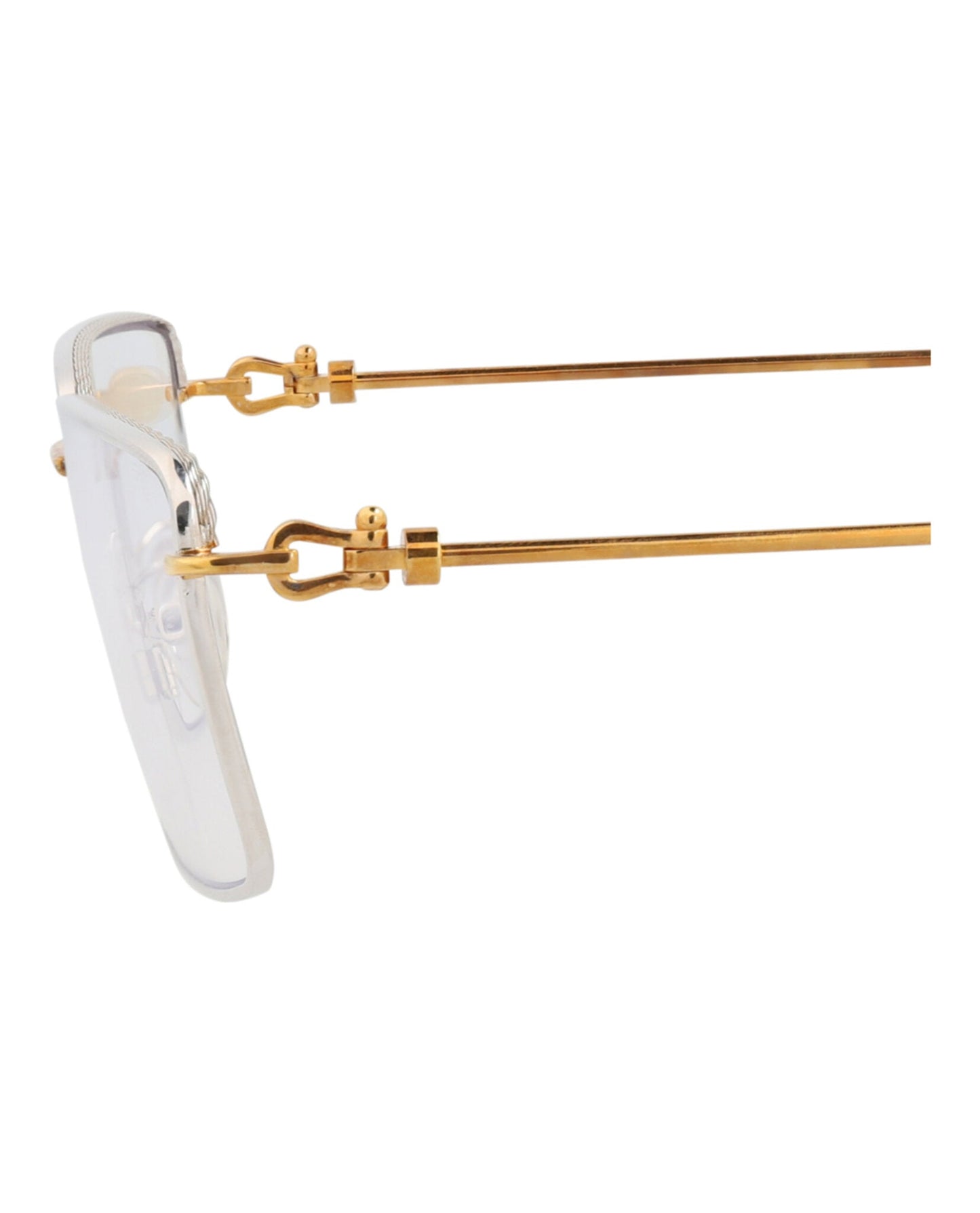 Fred Womens Square/Rectangle Gold Gold Transparent Fashion Designer Eyewear