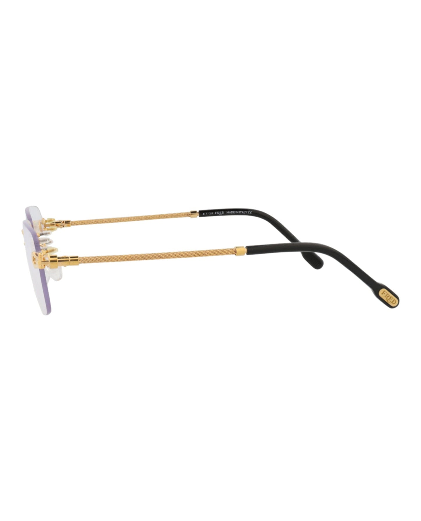 Fred Womens Square/Rectangle Gold Gold Transparent Fashion Designer Eyewear
