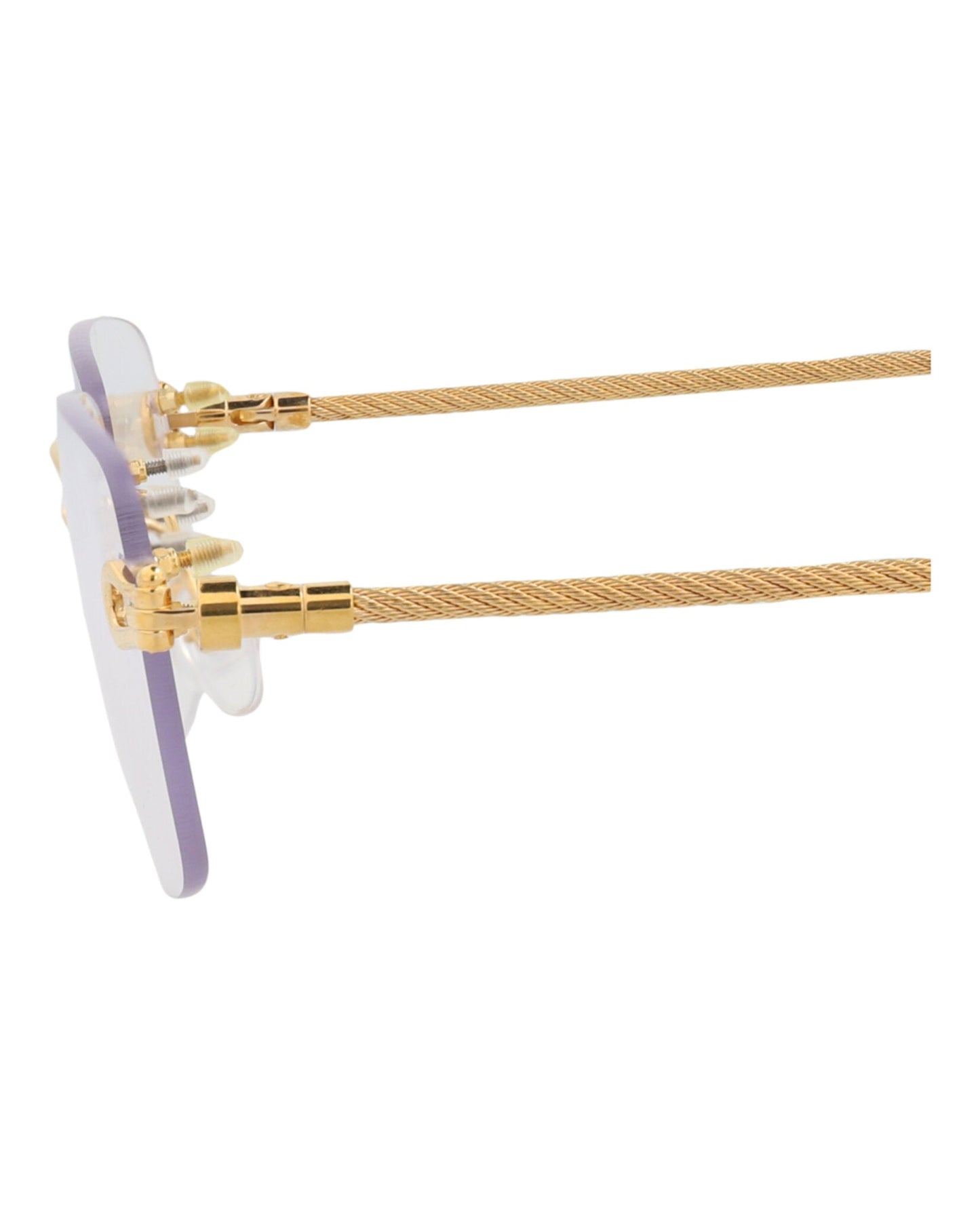 Fred Womens Square/Rectangle Gold Gold Transparent Fashion Designer Eyewear