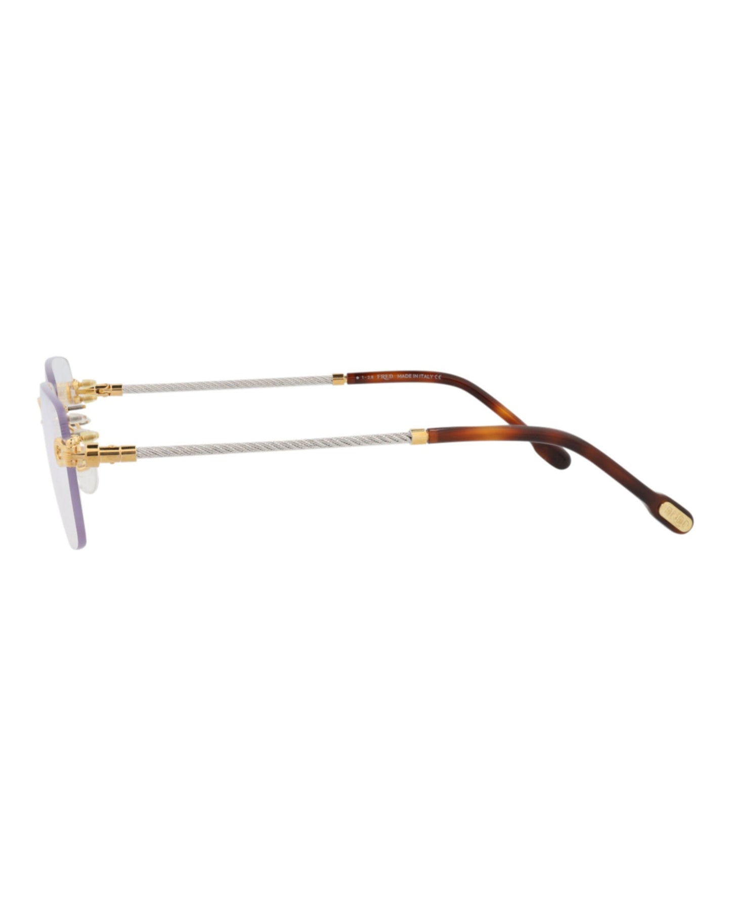 Fred Womens Square/Rectangle Gold Gold Transparent Fashion Designer Eyewear